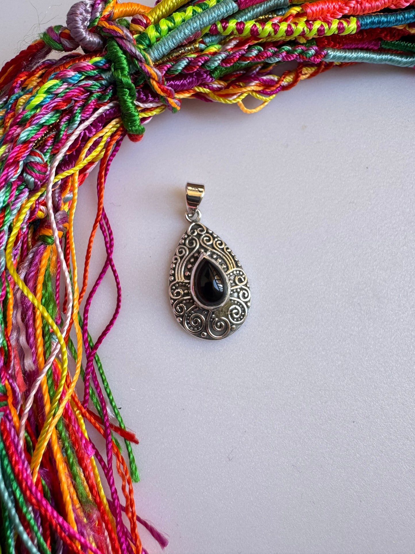 Black onyx 925 silver pendant