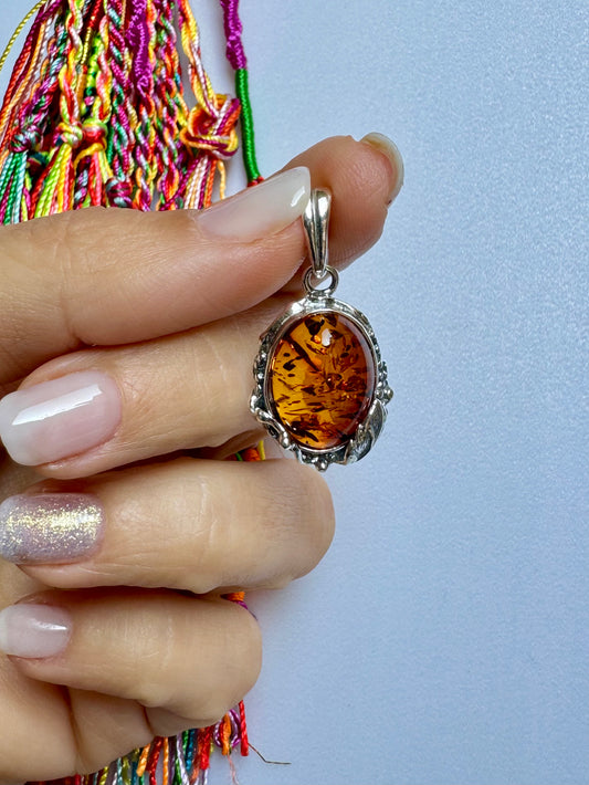 925er Silberanhänger Bernstein 6AM