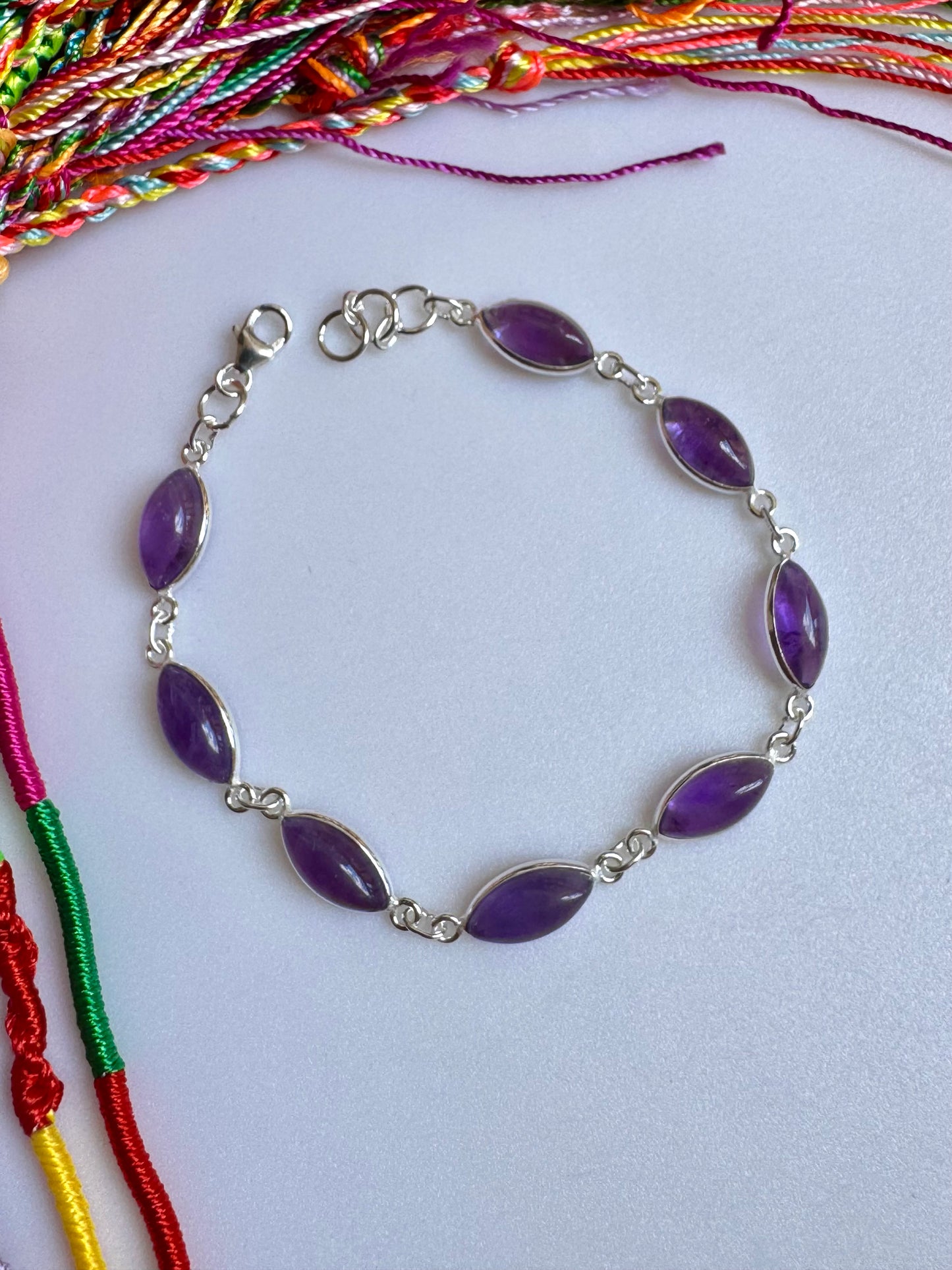 925 silver amethyst bracelet B53