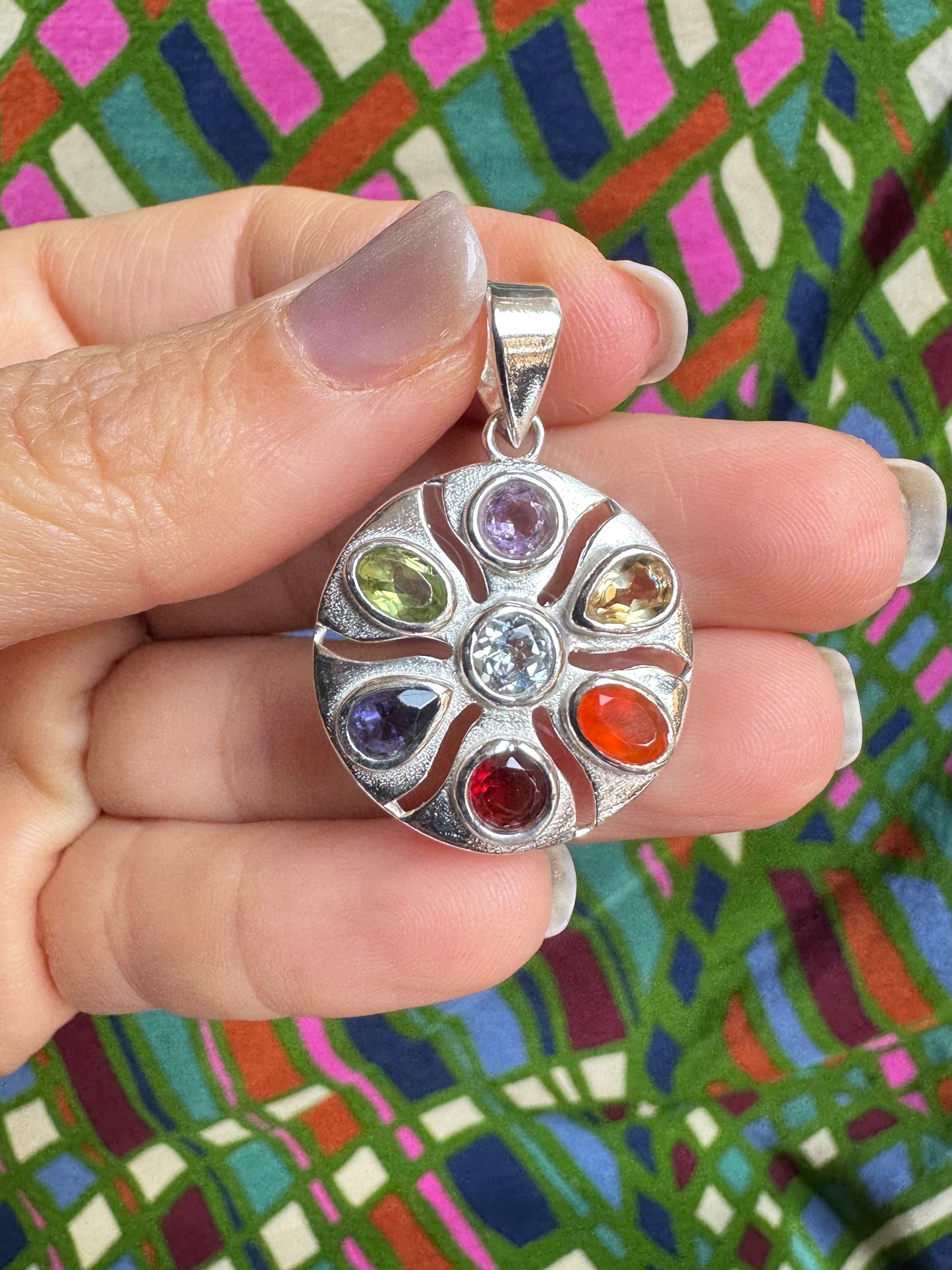 925 silver 7 chakra pendant