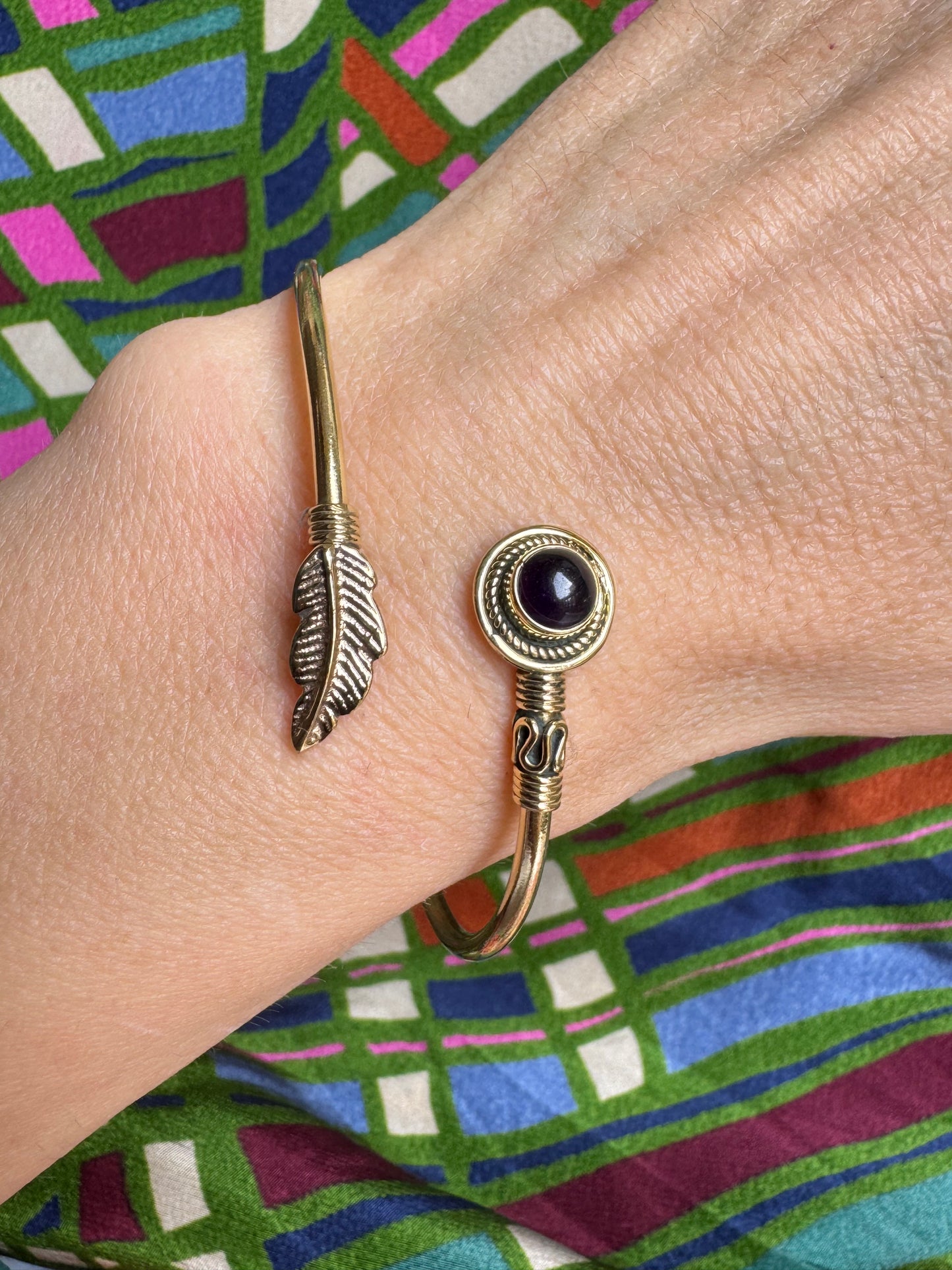 Black onyx golden boho bracelet