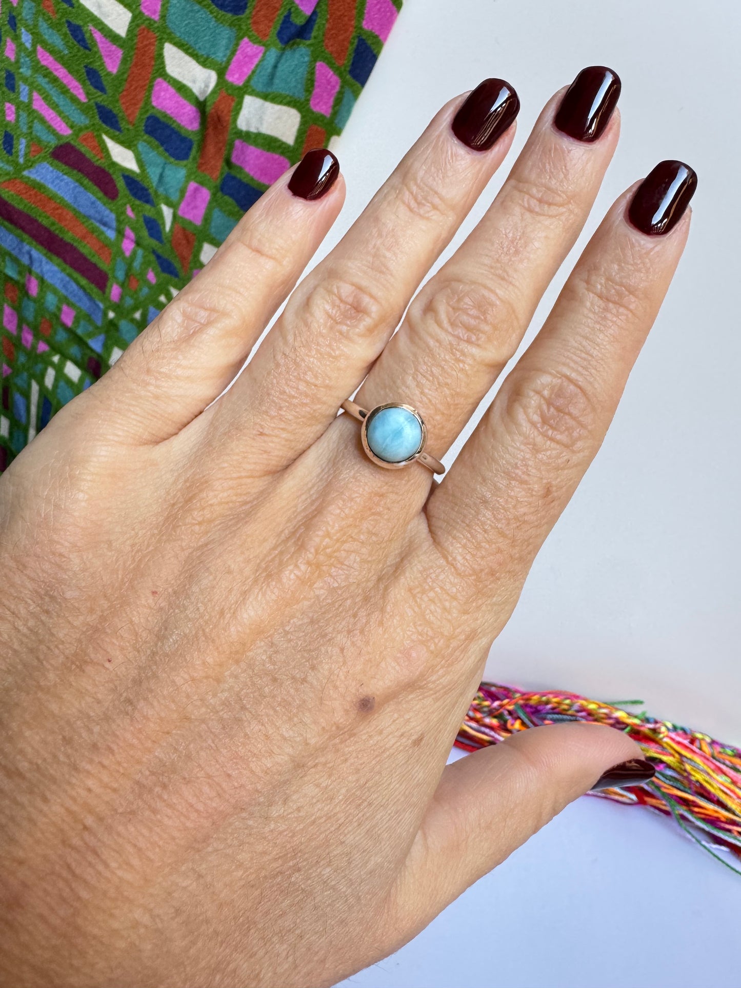 Anello argento 925 larimar misura 14 - 2LA