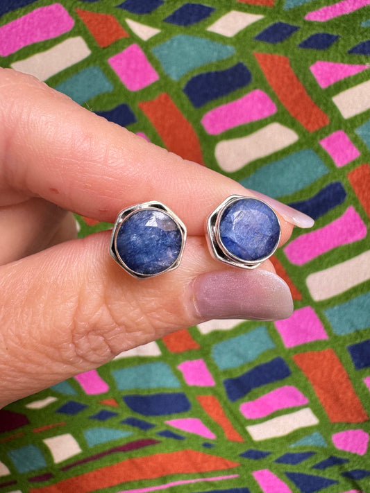 925 silver lapis lazuli stud earrings