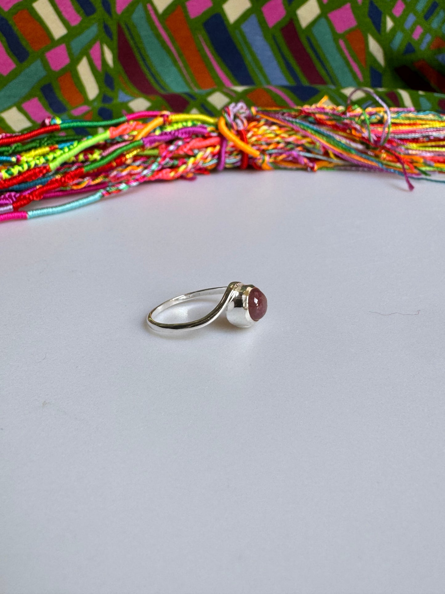 925 silver tourmaline ring size 16 - TA44