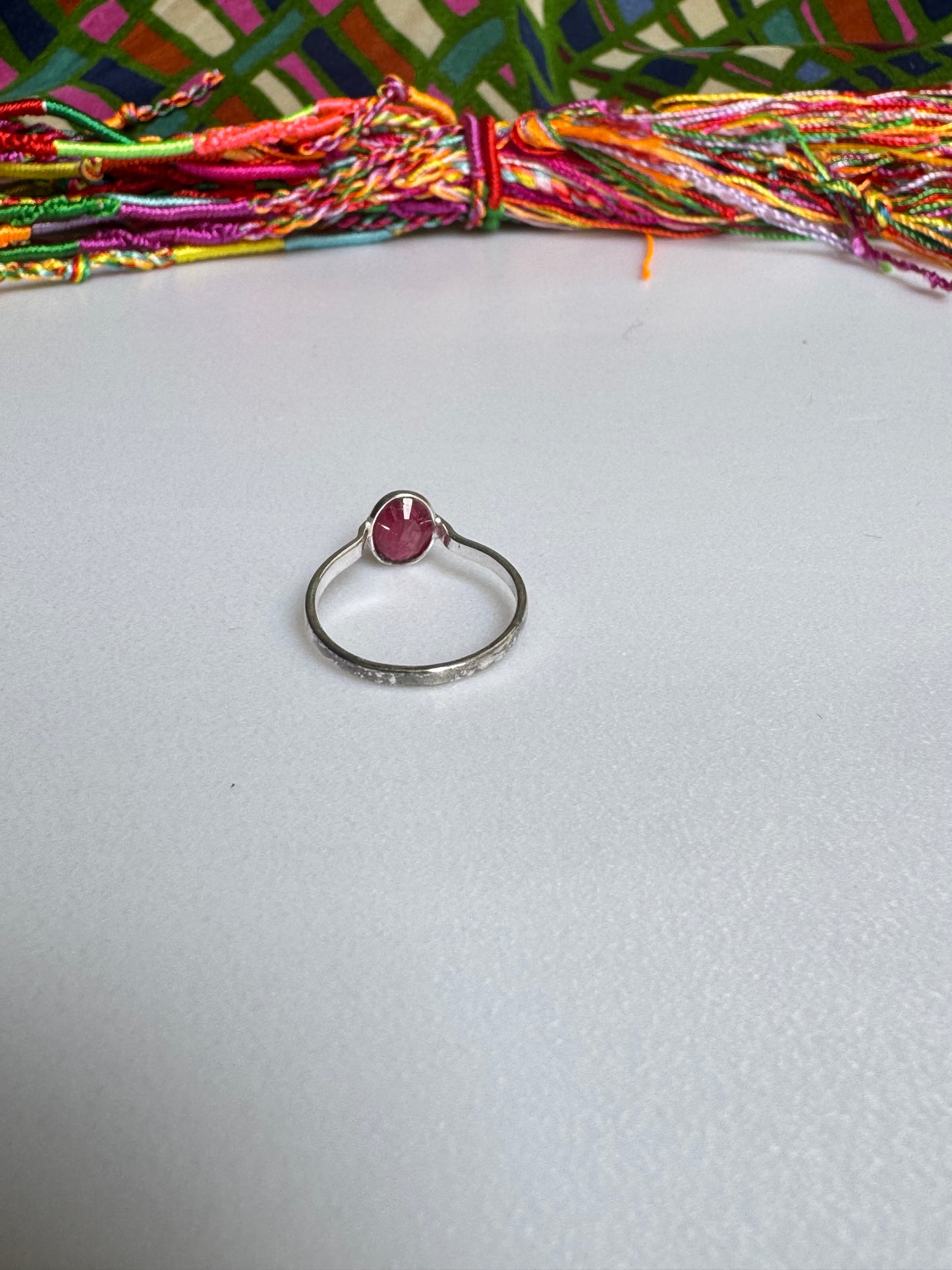 925 silver ring with ruby ​​root, size 17 - 29AM