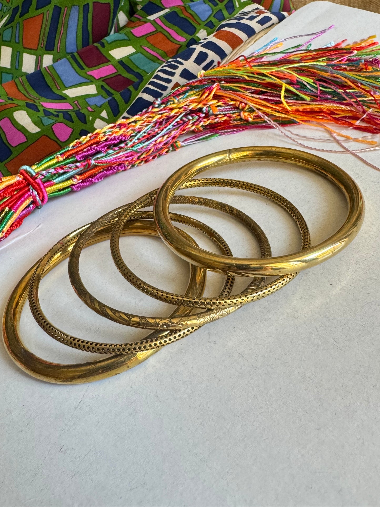 5 piece golden bangle bracelet