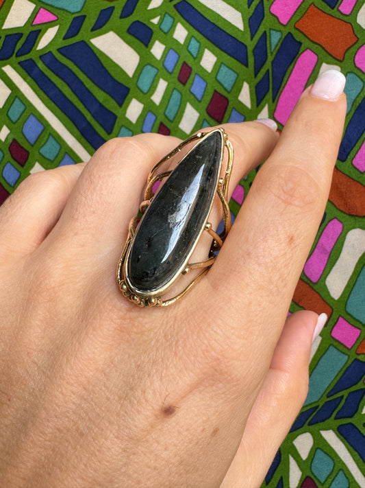 Goldener Labradorit-Boho-Ring