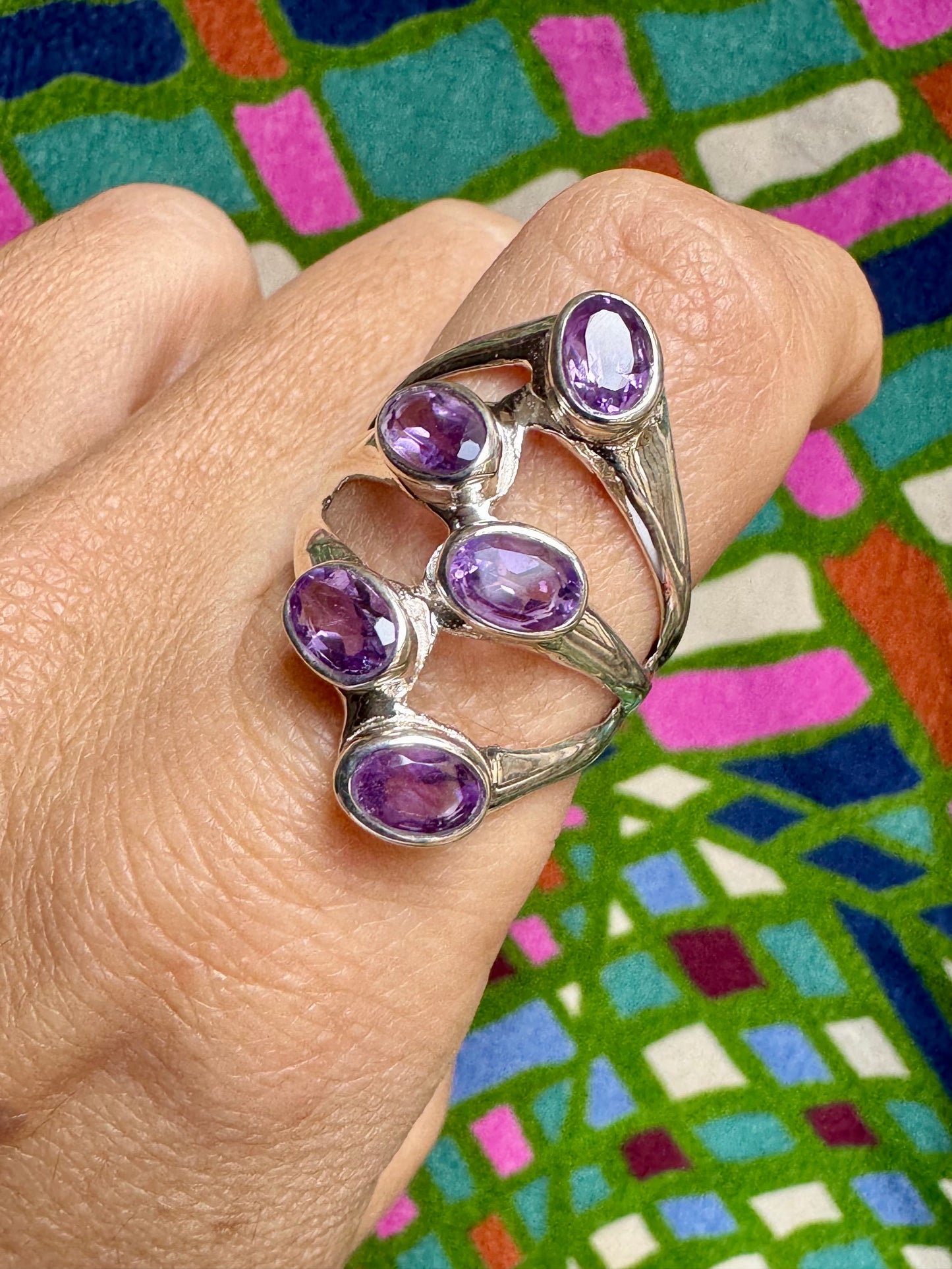 925 silver amethyst ring size 19/20 - 6A
