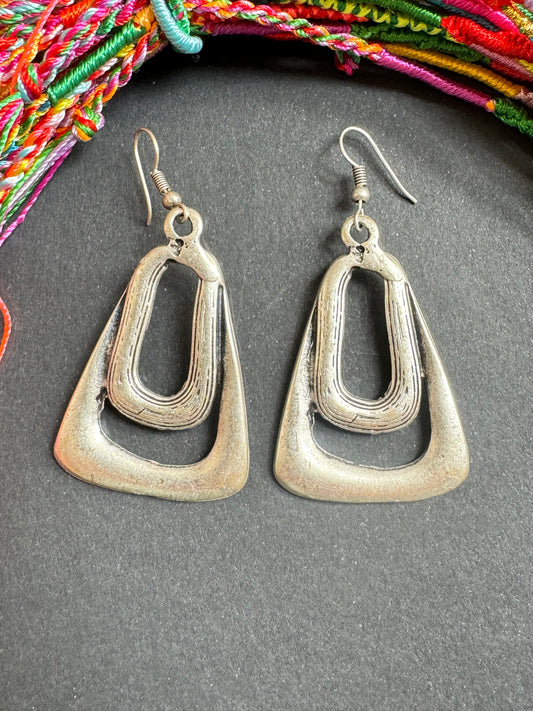 Zamak triangle earrings