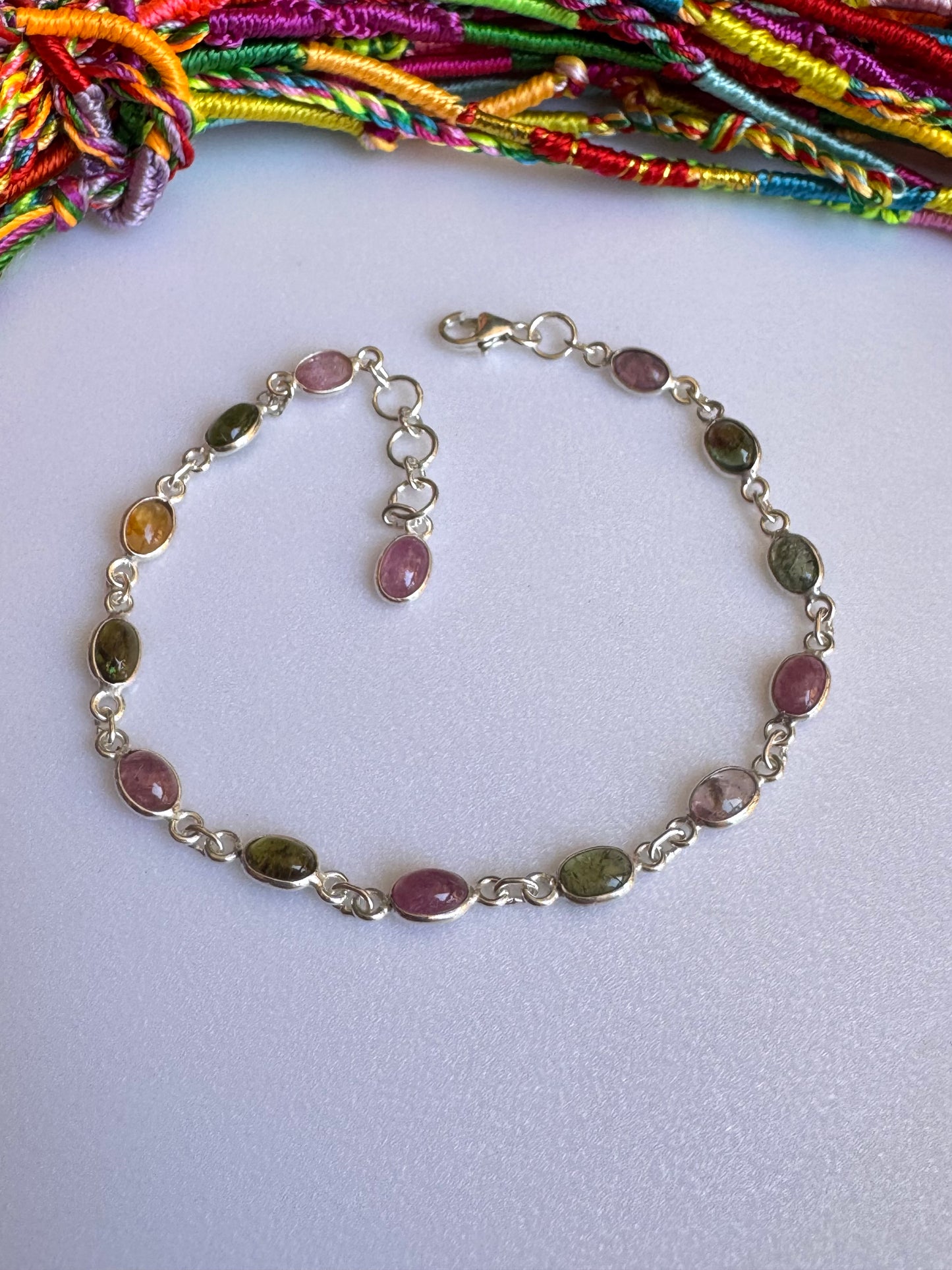 925 Silber Turmalin Armband B63