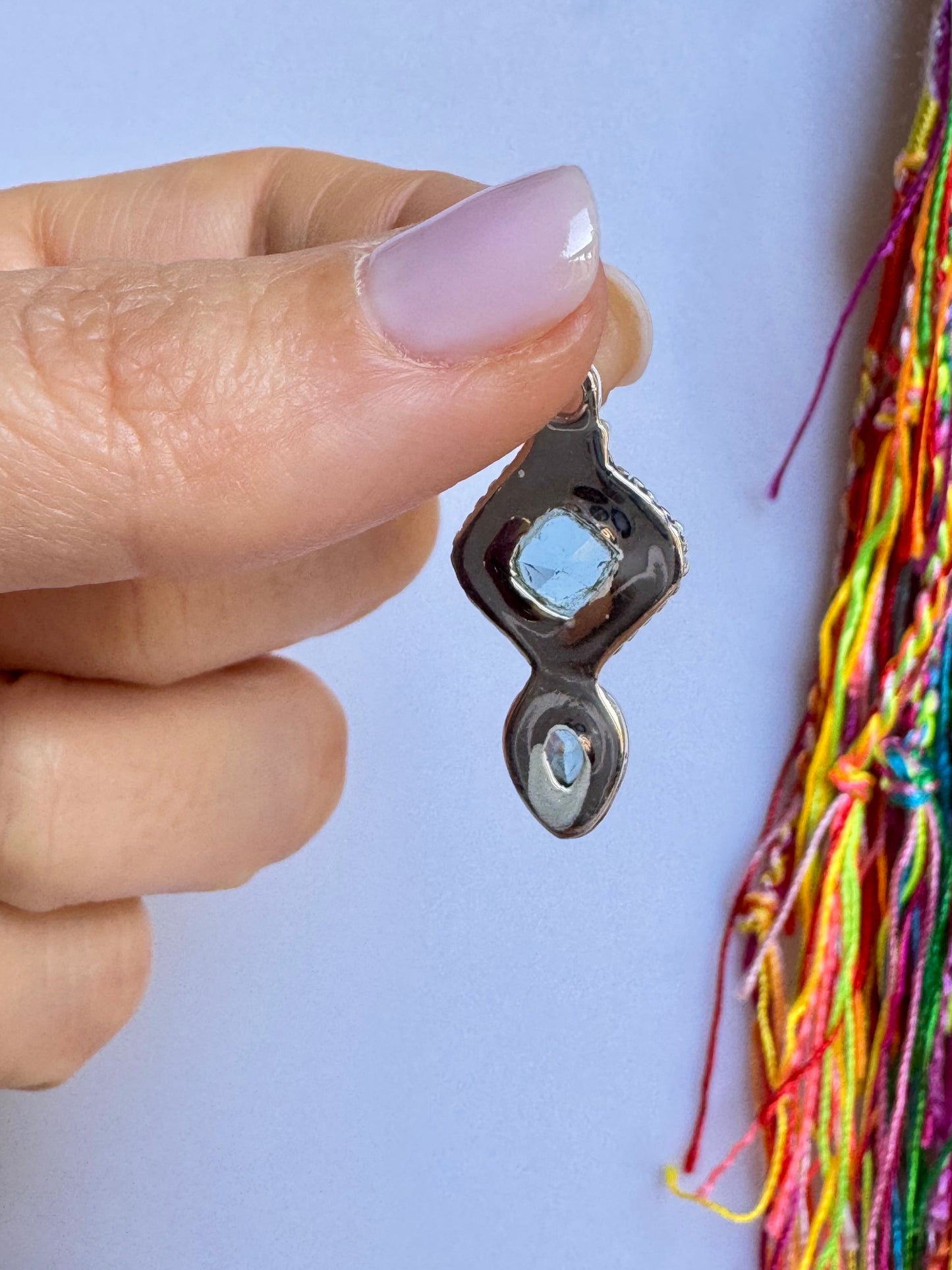 Ciondolo argento 925 acquamarina V13