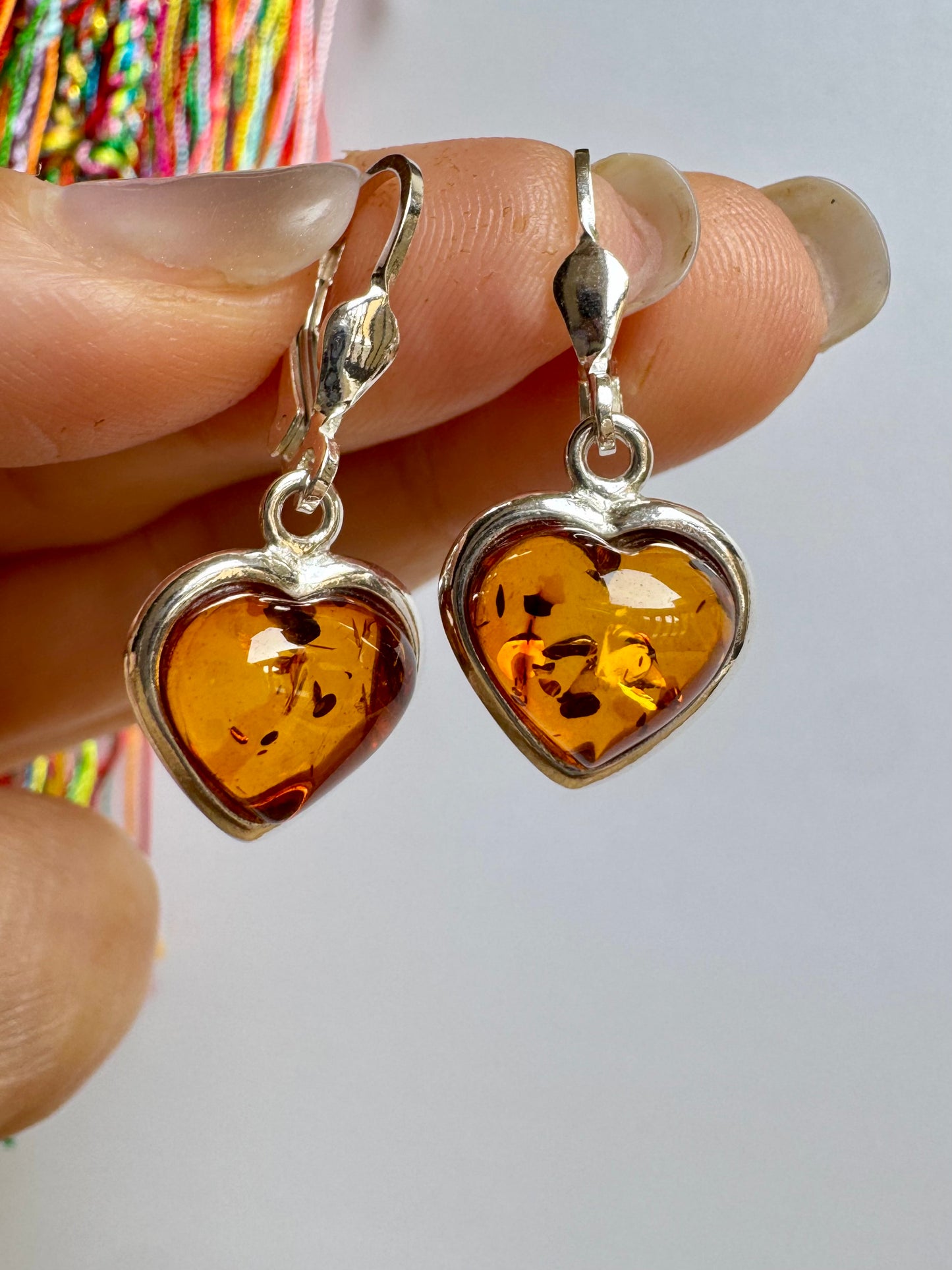 925 silver amber earrings 34AM