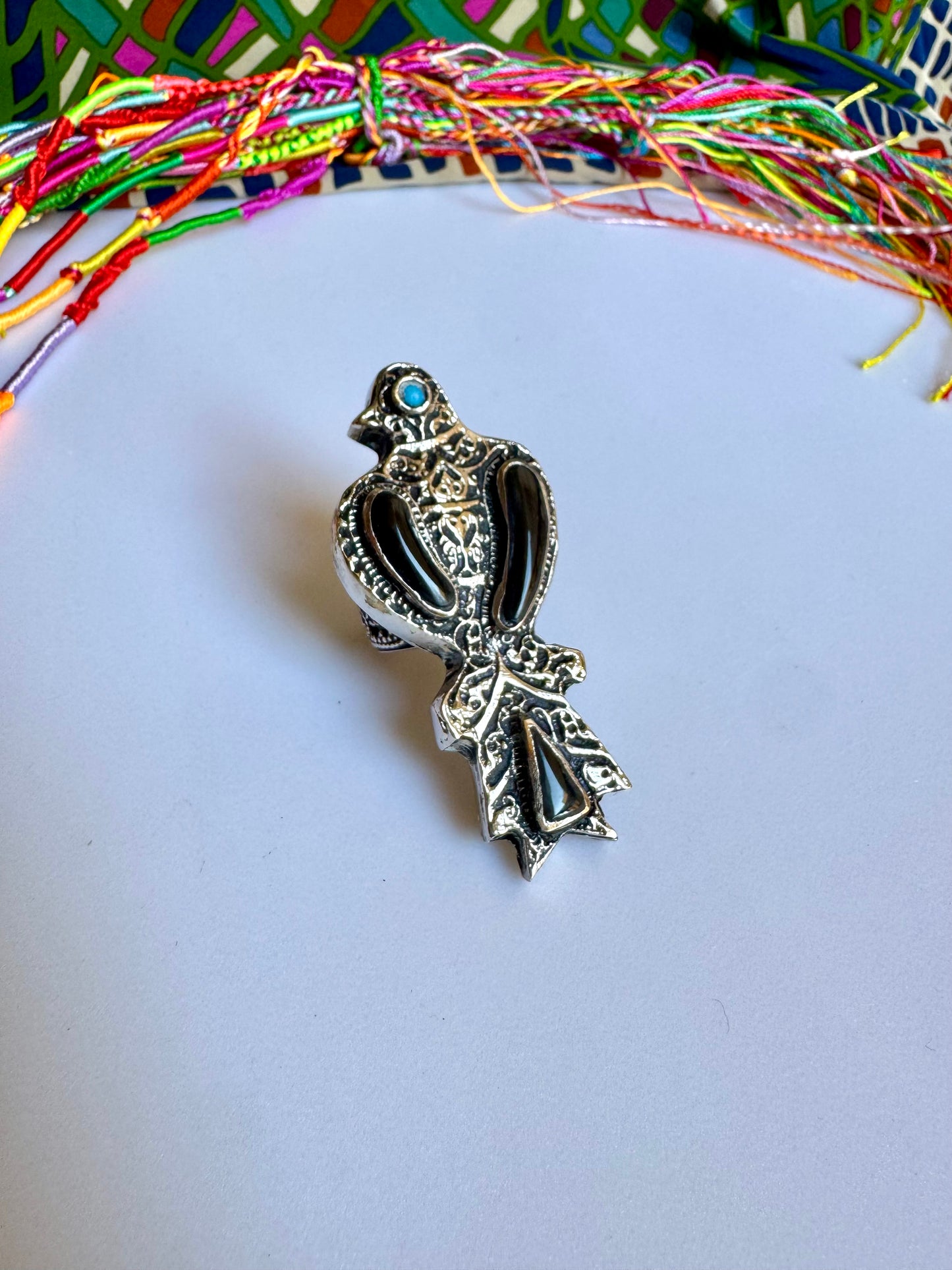 Antique vintage agate stone ring