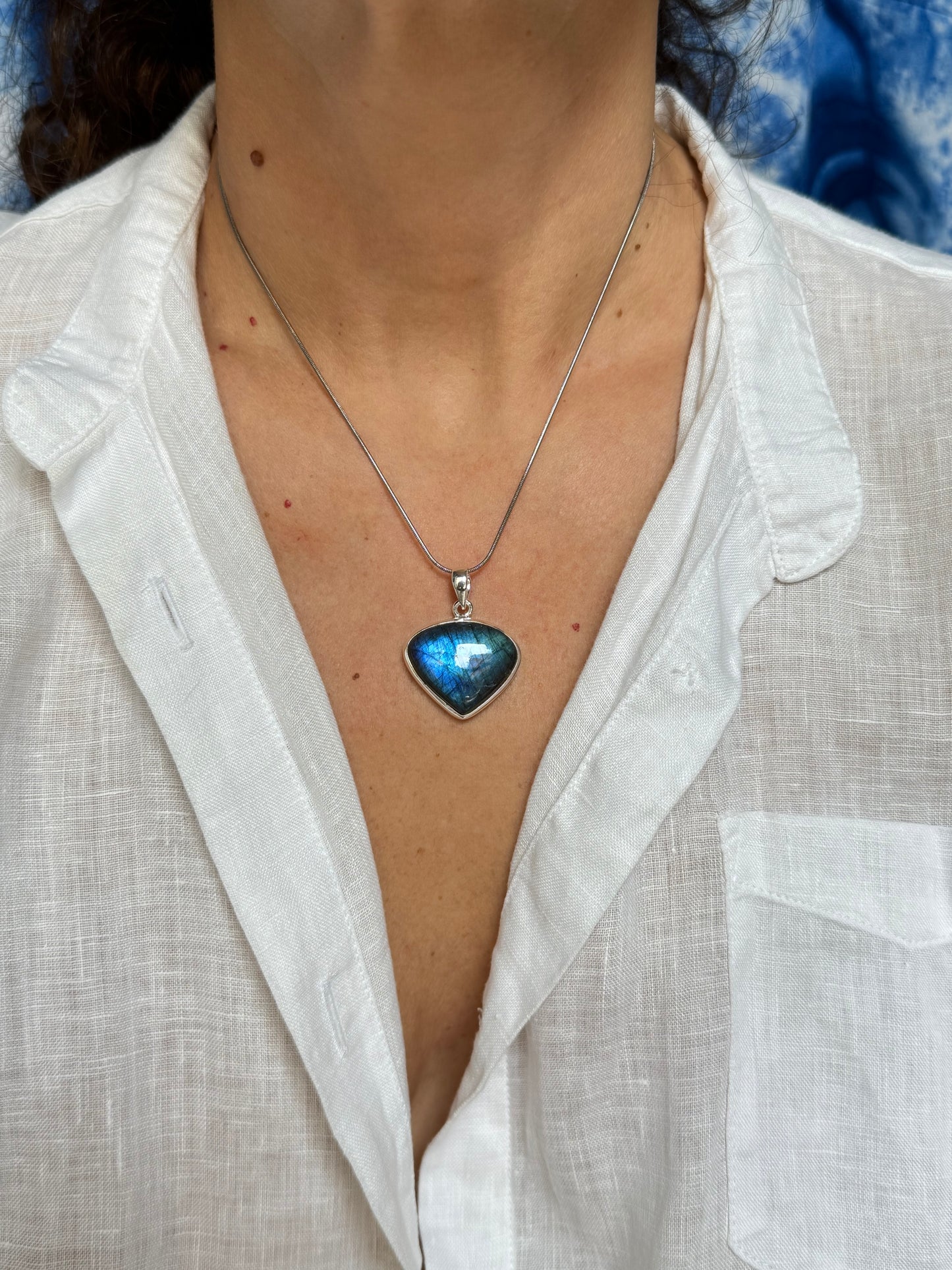 925 silver labradorite pendant F38