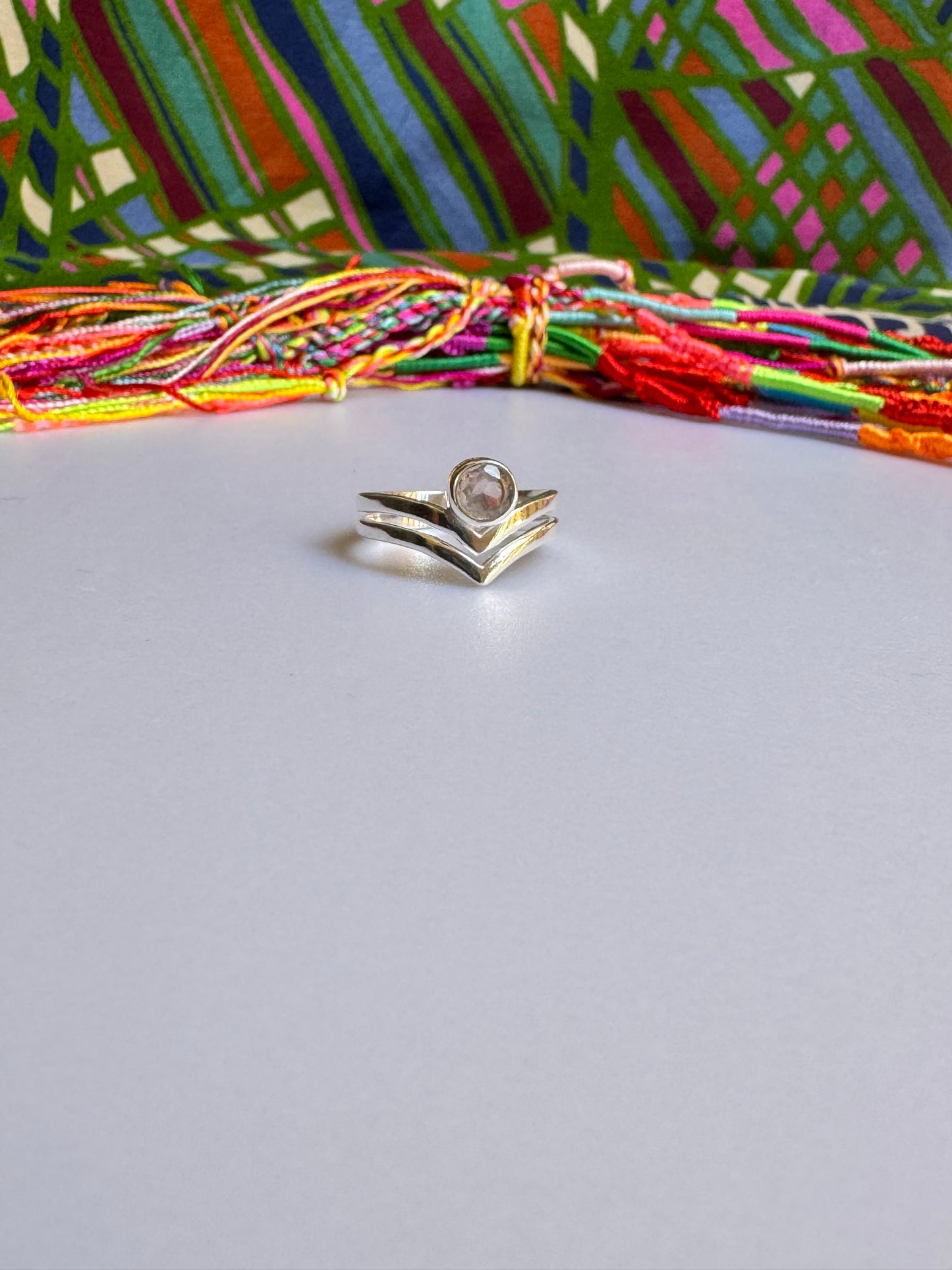 925 Silber Zirkon Ring Größe 16/17 X59