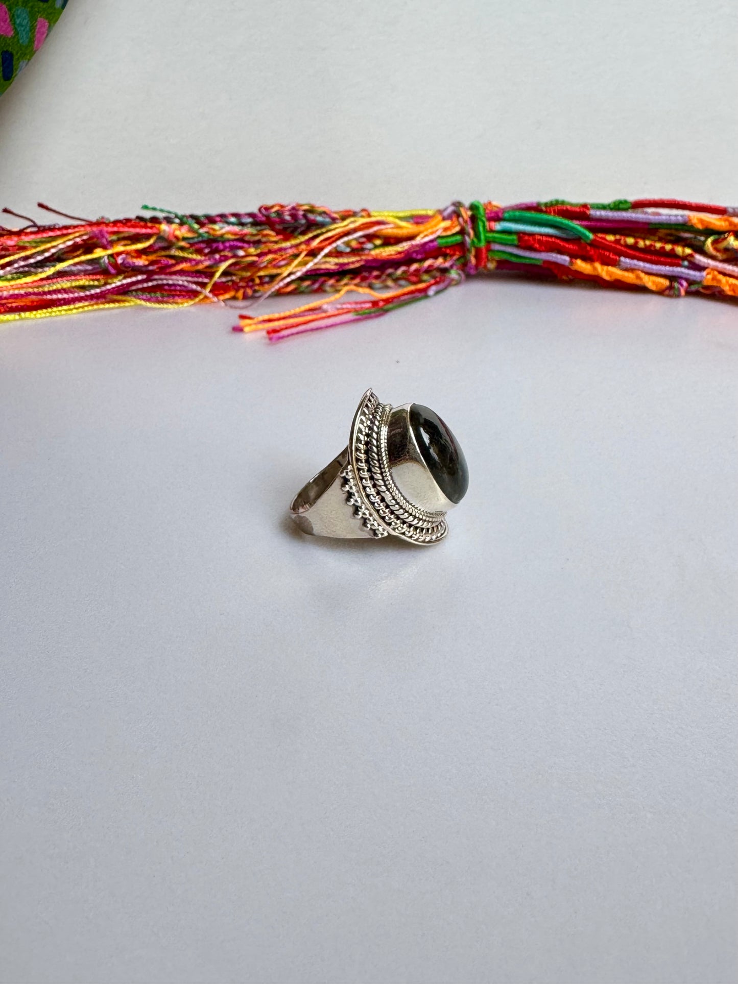 Anello argento 925 labradorite misura 14/15 - 28SZ