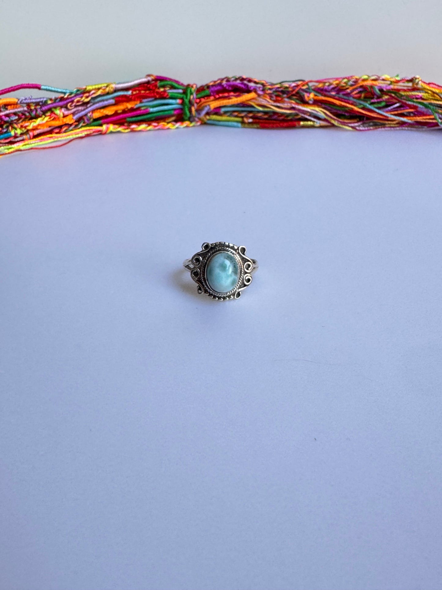 Anello argento 925 larimar misura 14 - 3LA