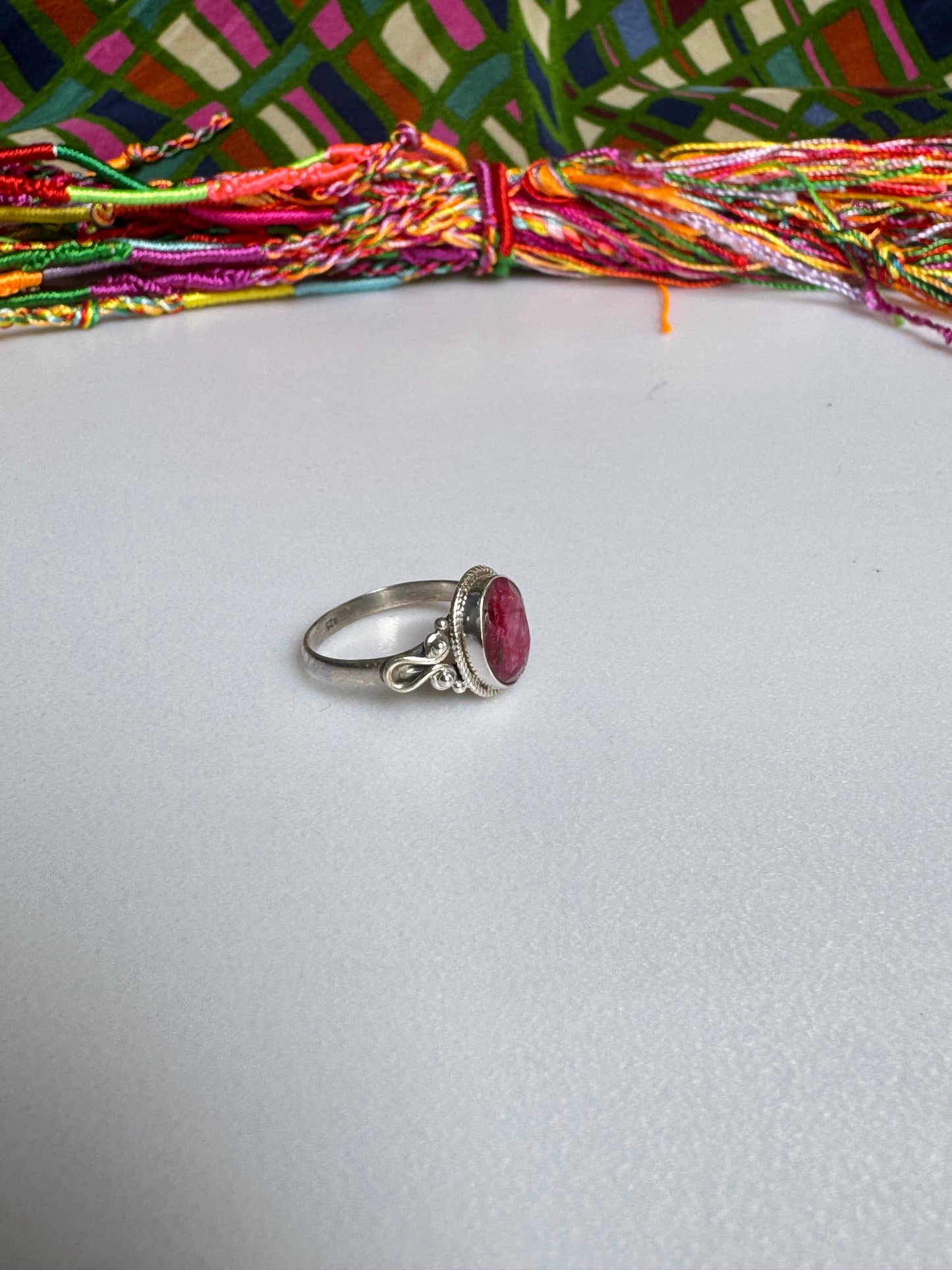 Anello argento 925 radice di rubino misura 16 - 14AM