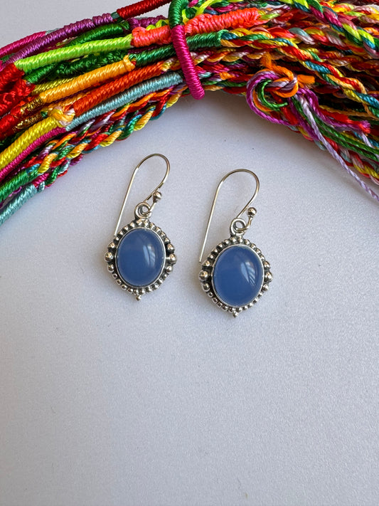 925 chalcedony silver earrings