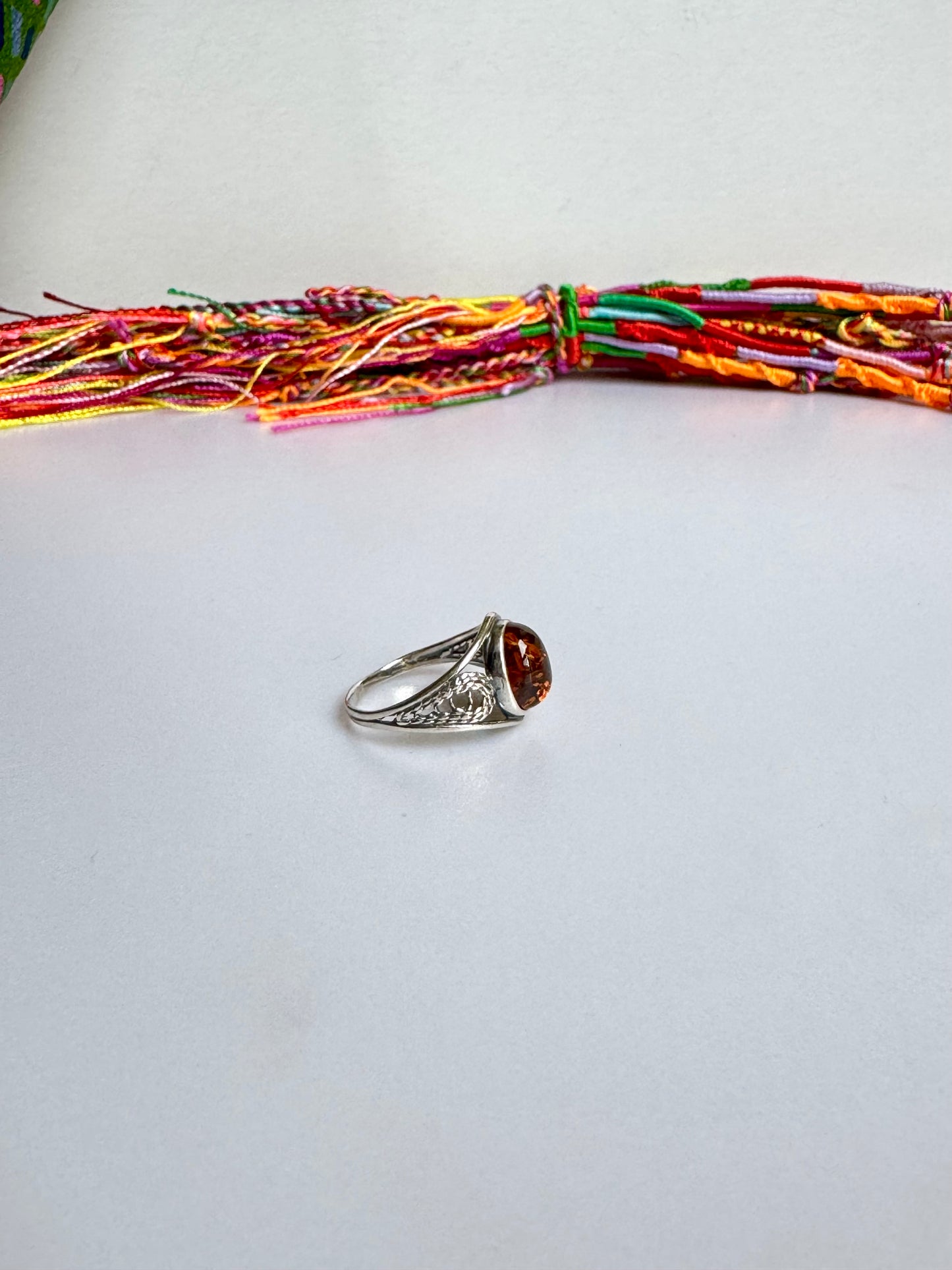 Anello argento 925 ambra misura 16 - 22AMB