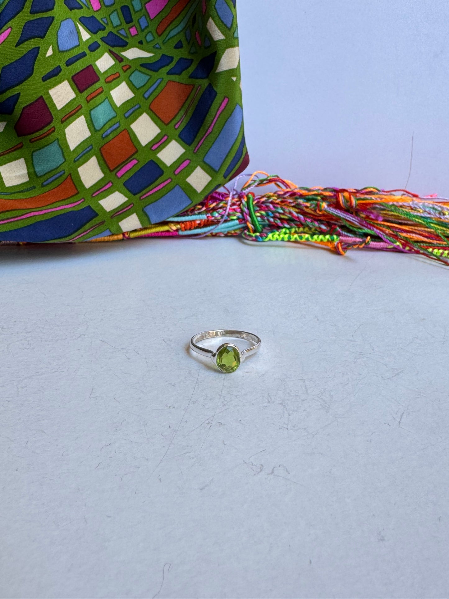 Anello argento 925 misura 10 forsterite 7WE