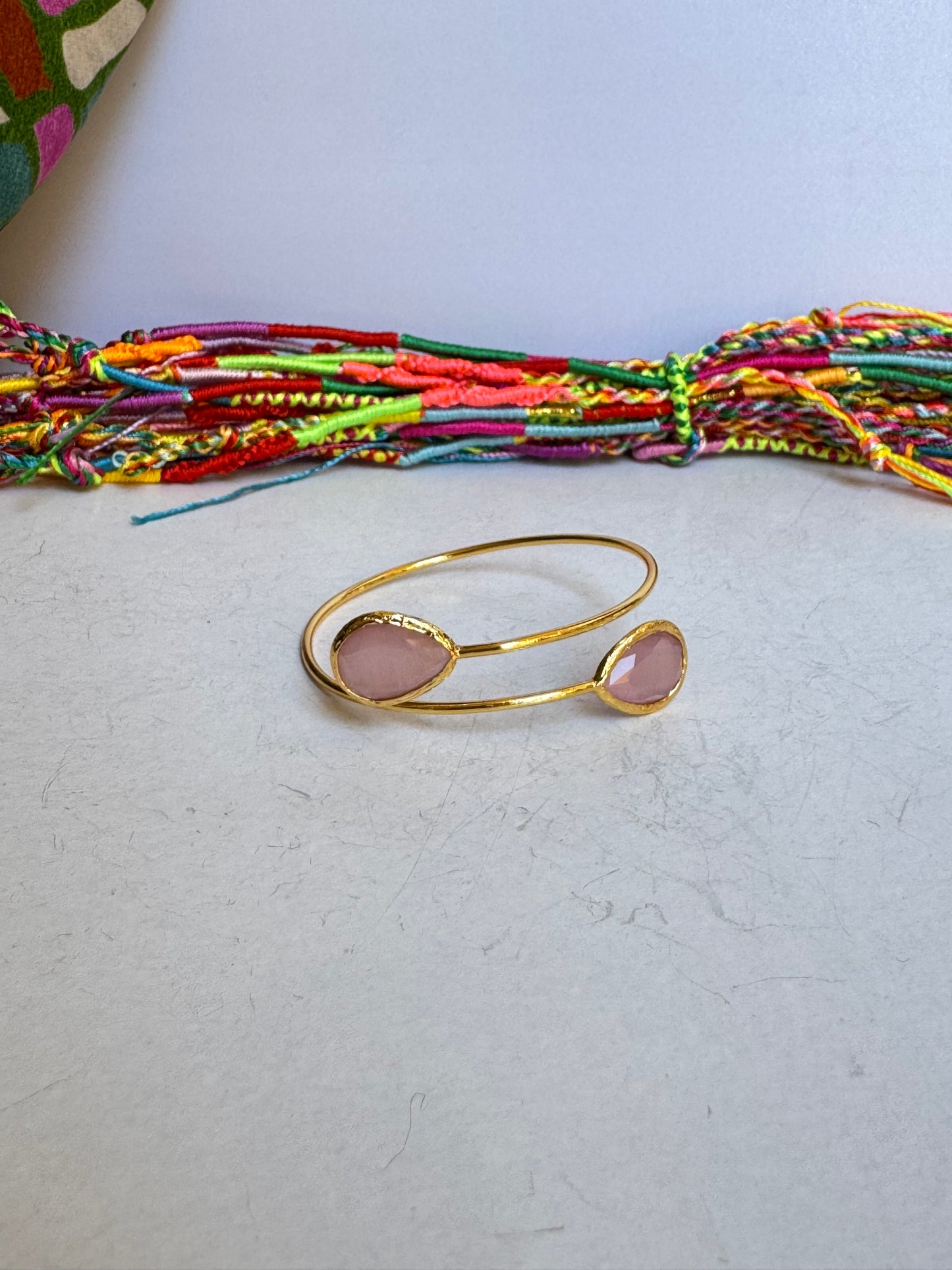 Bracciale pietra goccia rosa