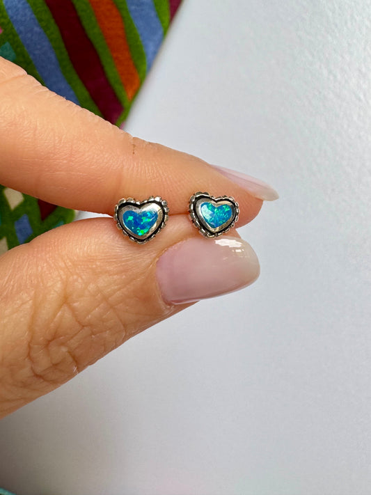 Orecchini lobo argento 925 opale azzurro