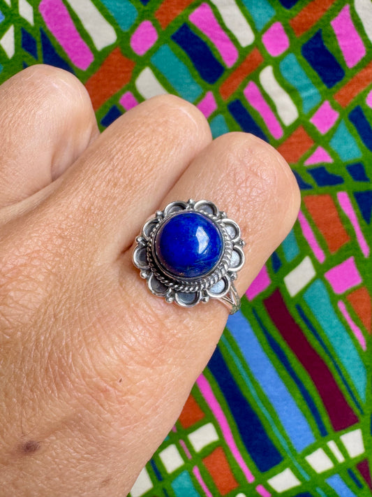 925 silver lapis lazuli ring size 21/22 - G27