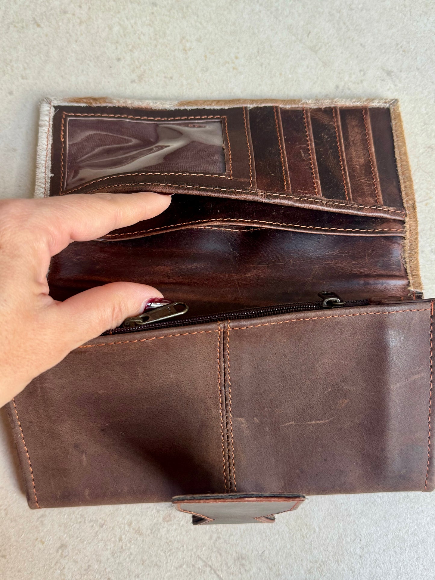 Brown leather wallet