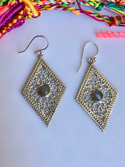 Silver 925 Labradorite Earrings O29