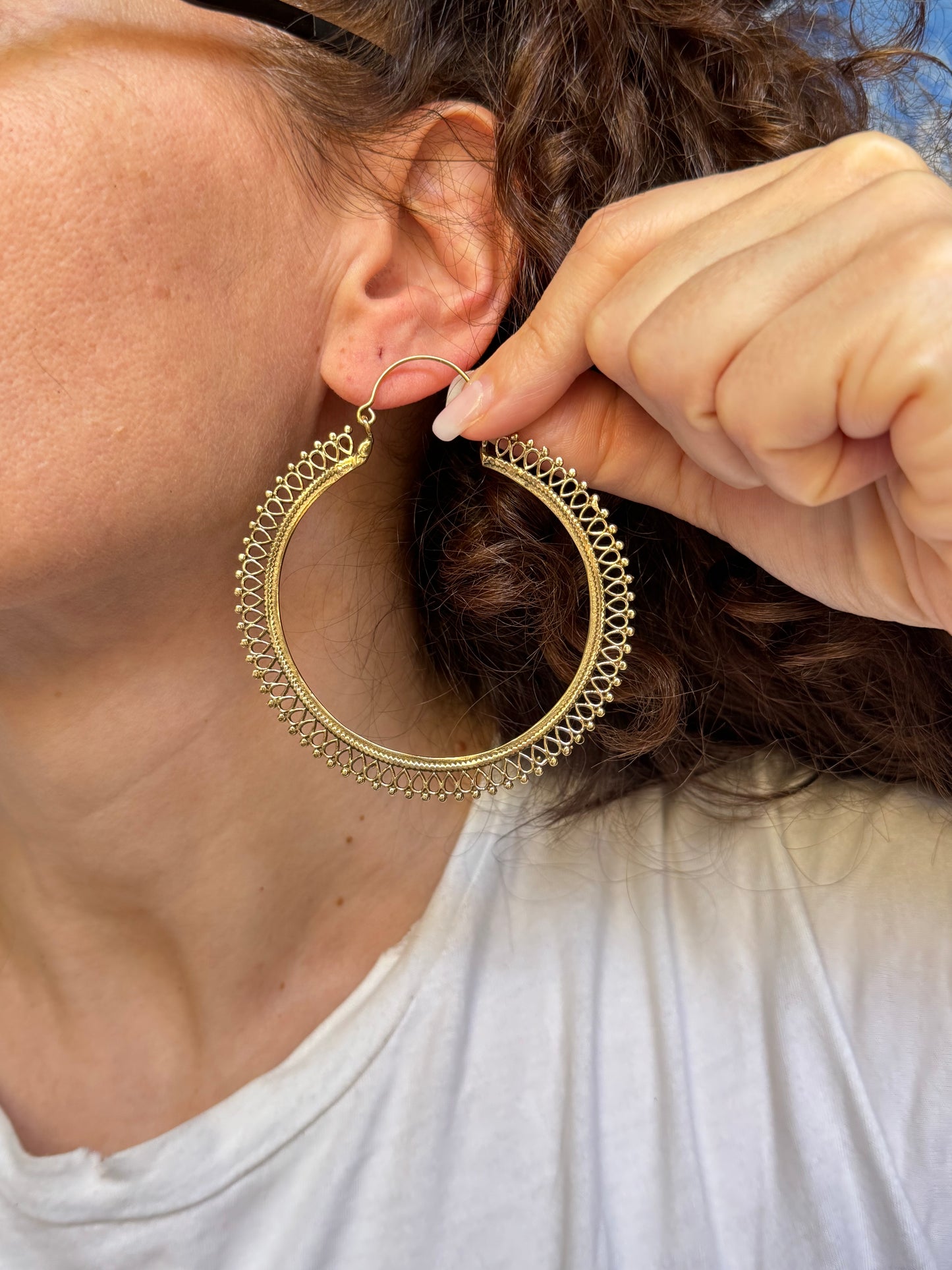 Orecchini boho dorati cerchi