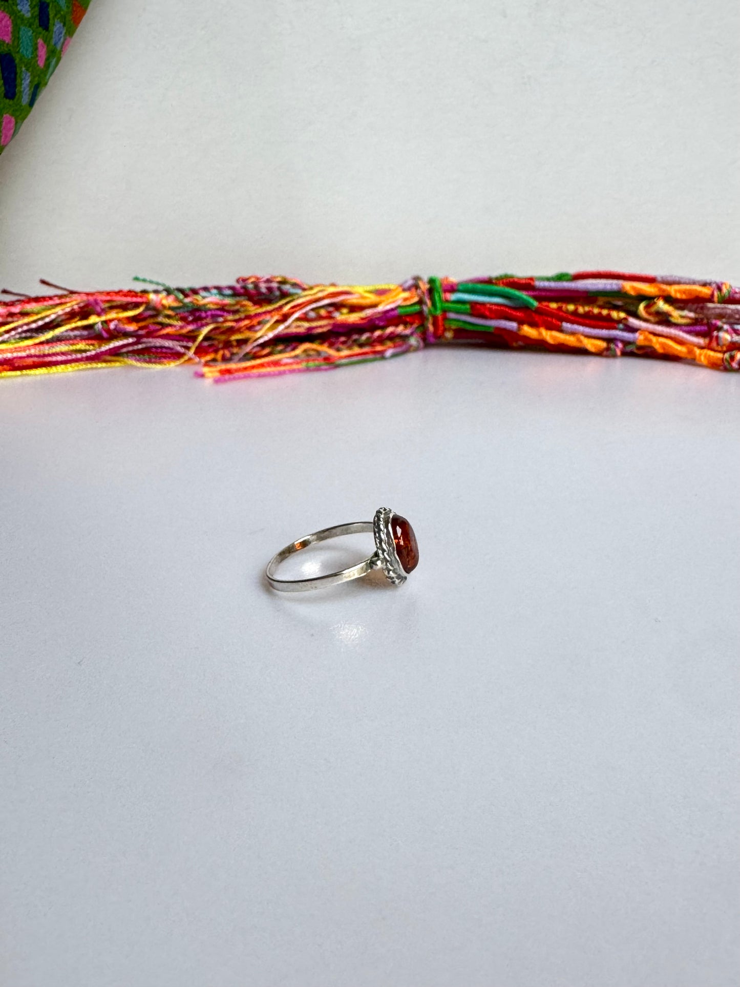 Anello argento 925 ambra misura 16 - 21AMB