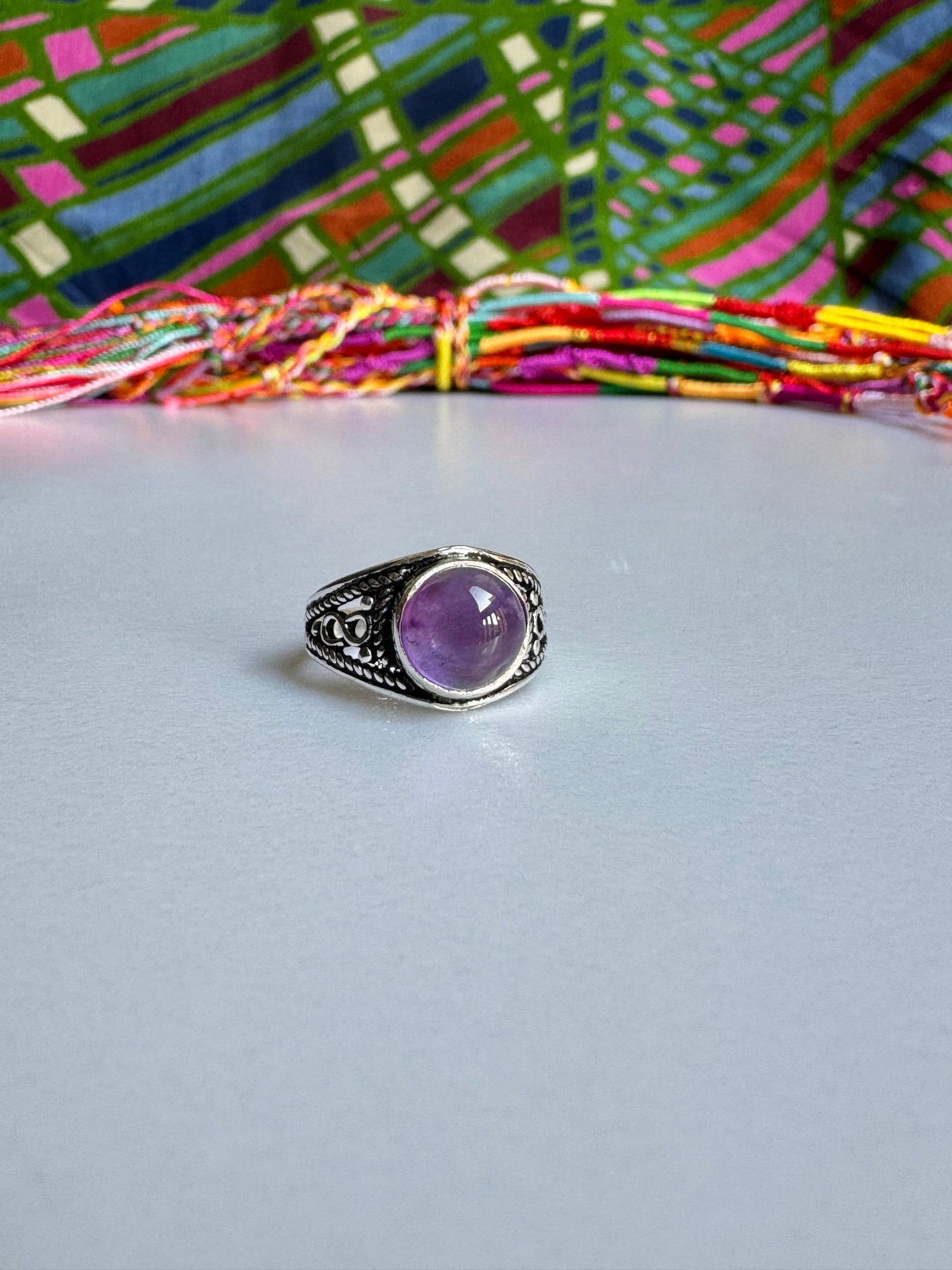 925 silver ring amethyst E87