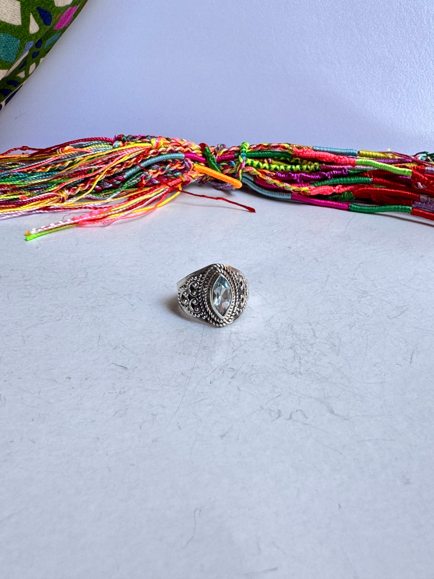 Anello argento 925 acquamarina misura 14 - 11UM