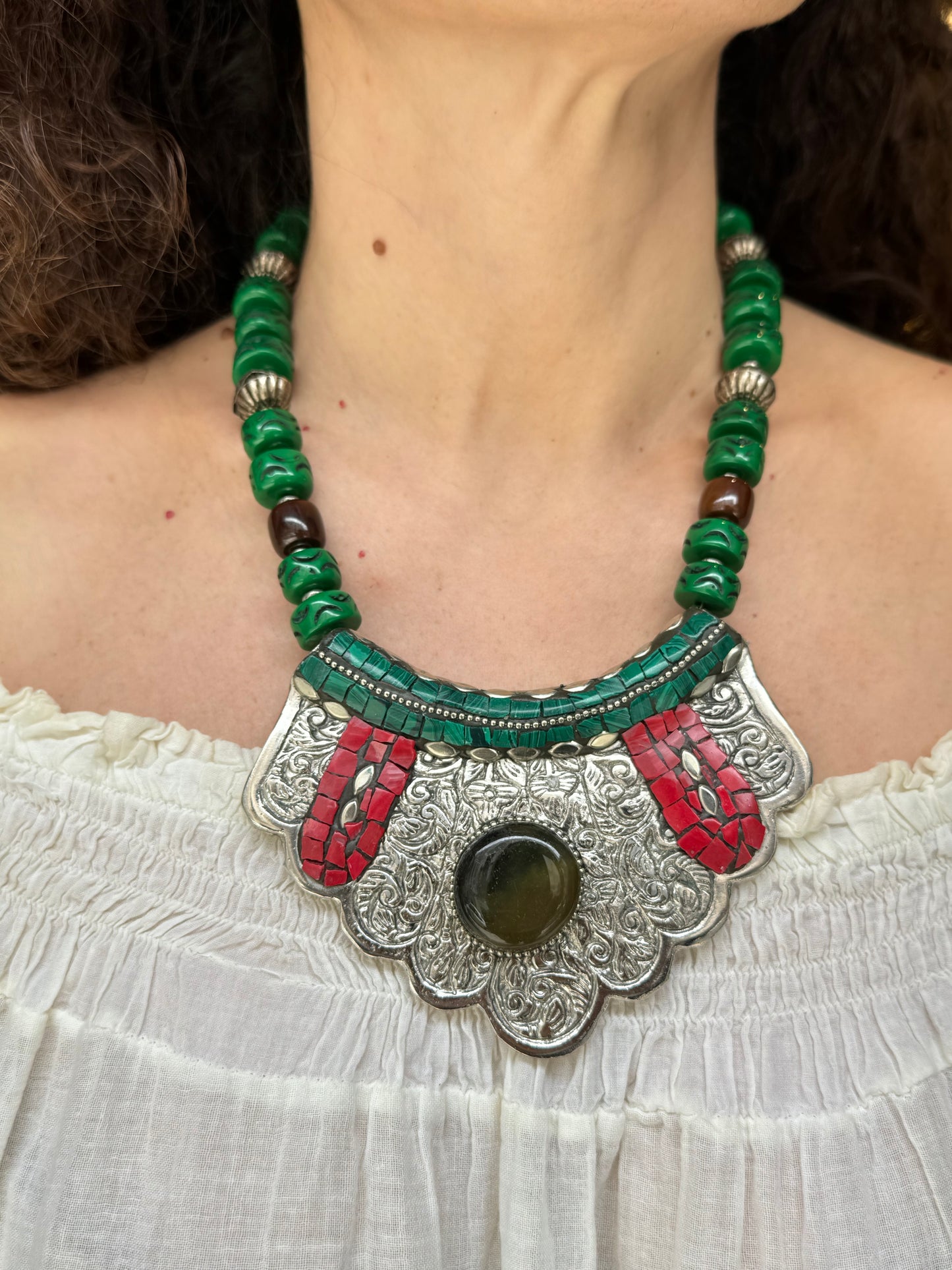 Nepalese bib necklace