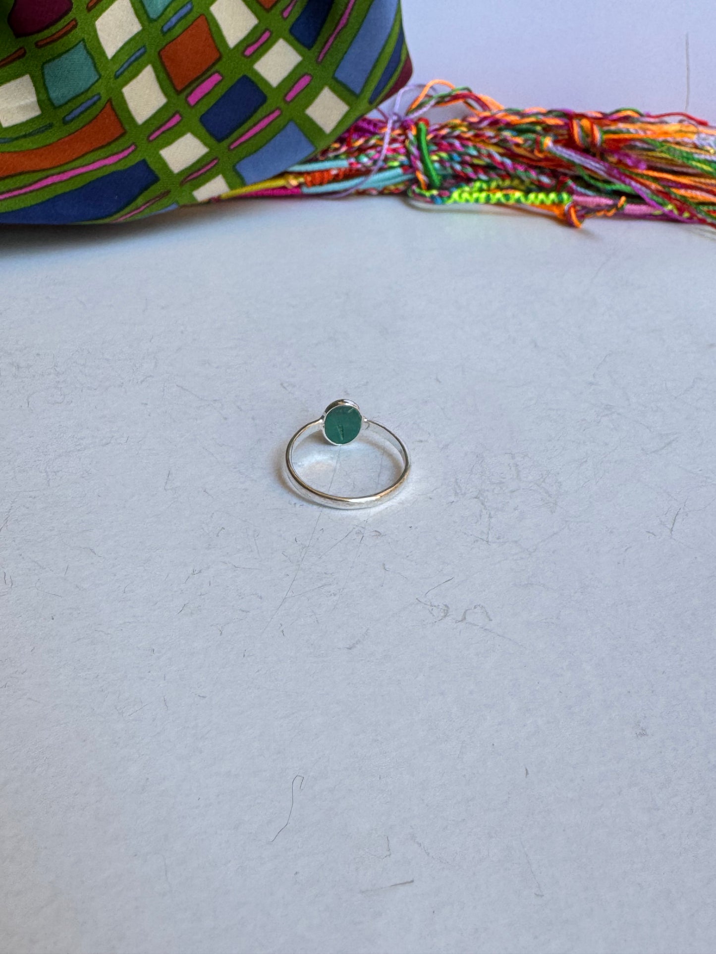 Anello argento 925 malachite misura 15 8WE difettato
