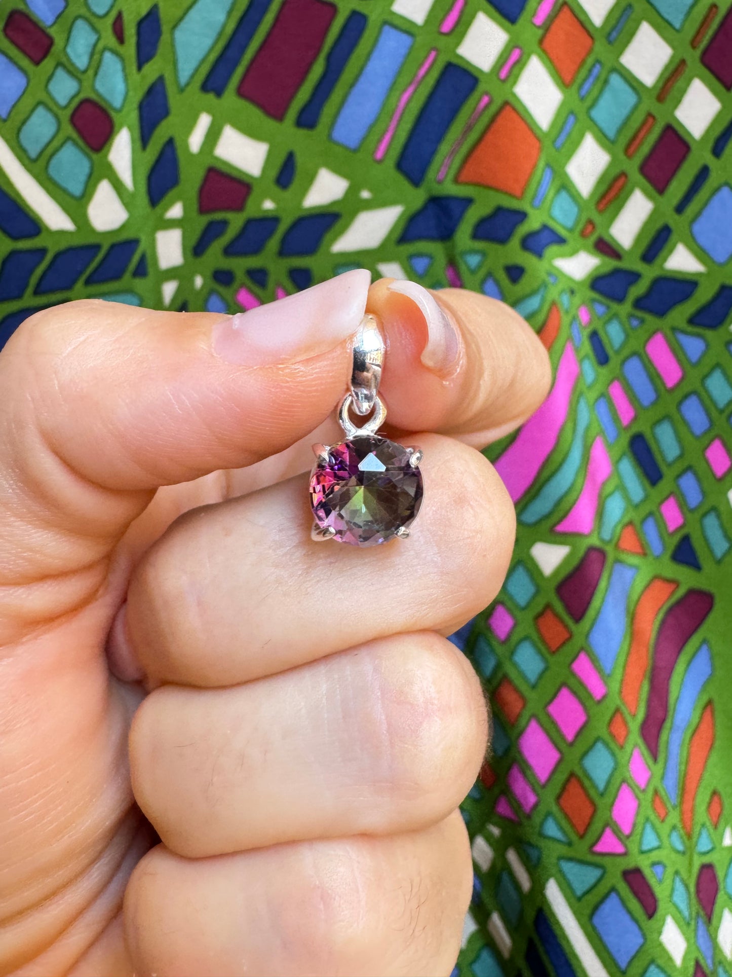 925 silver mystic stone pendant F25