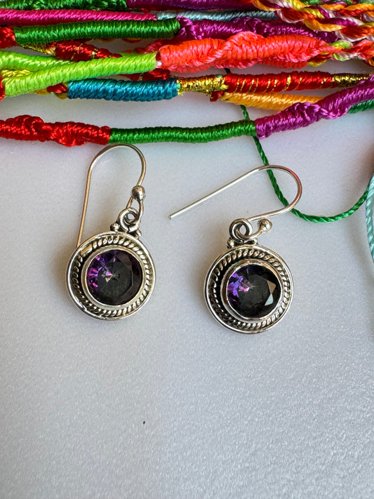 925 mystic stone silver earrings