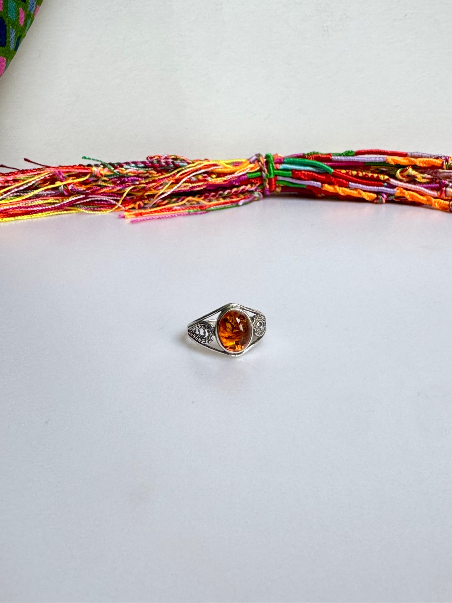 Anello argento 925 ambra misura 16 - 22AMB