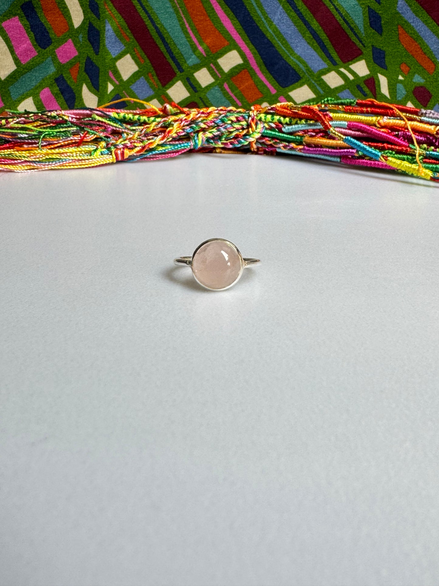 Anello argento925 quarzo rosa E54