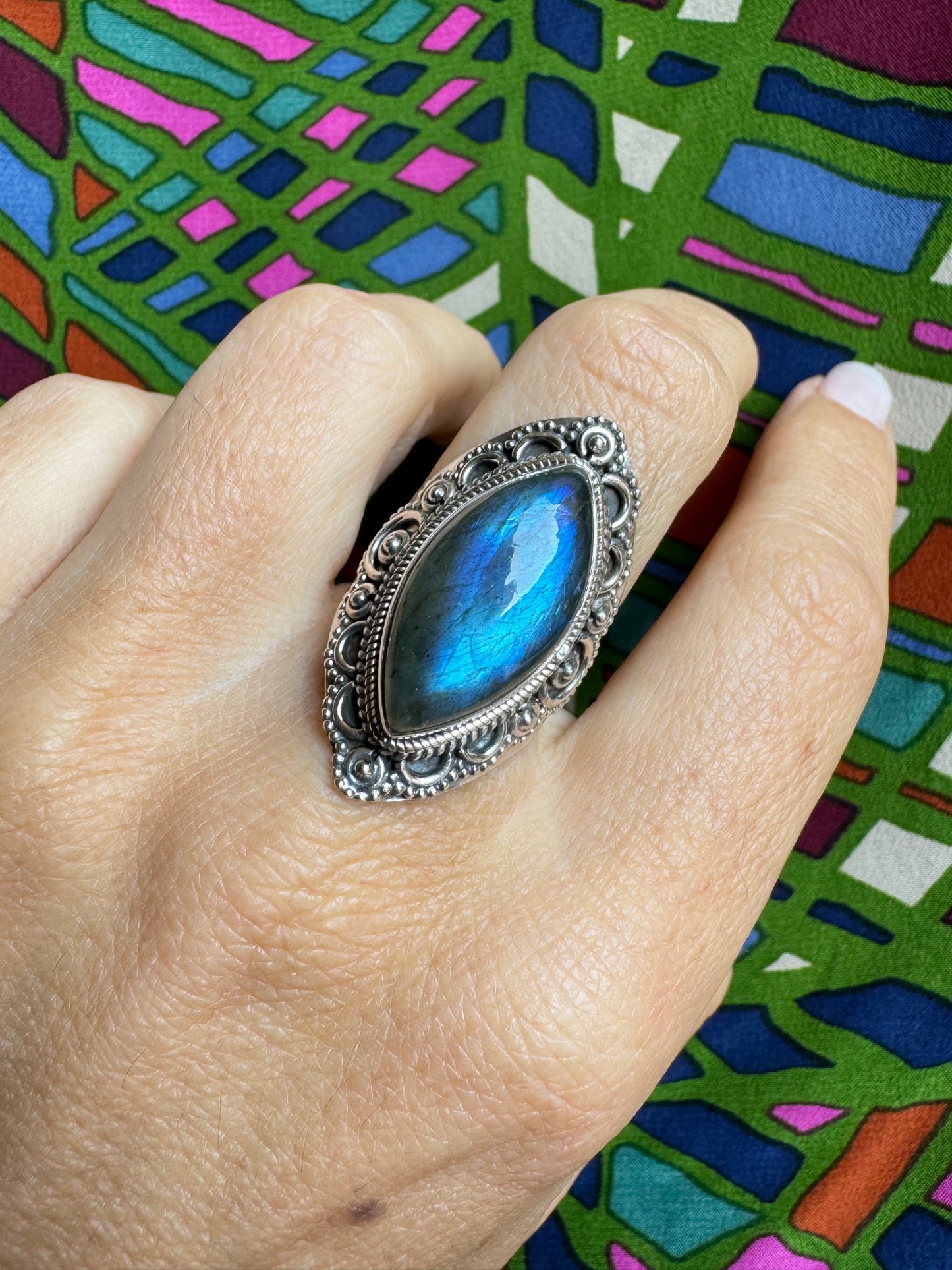 Labradorite Silver Ring Z39