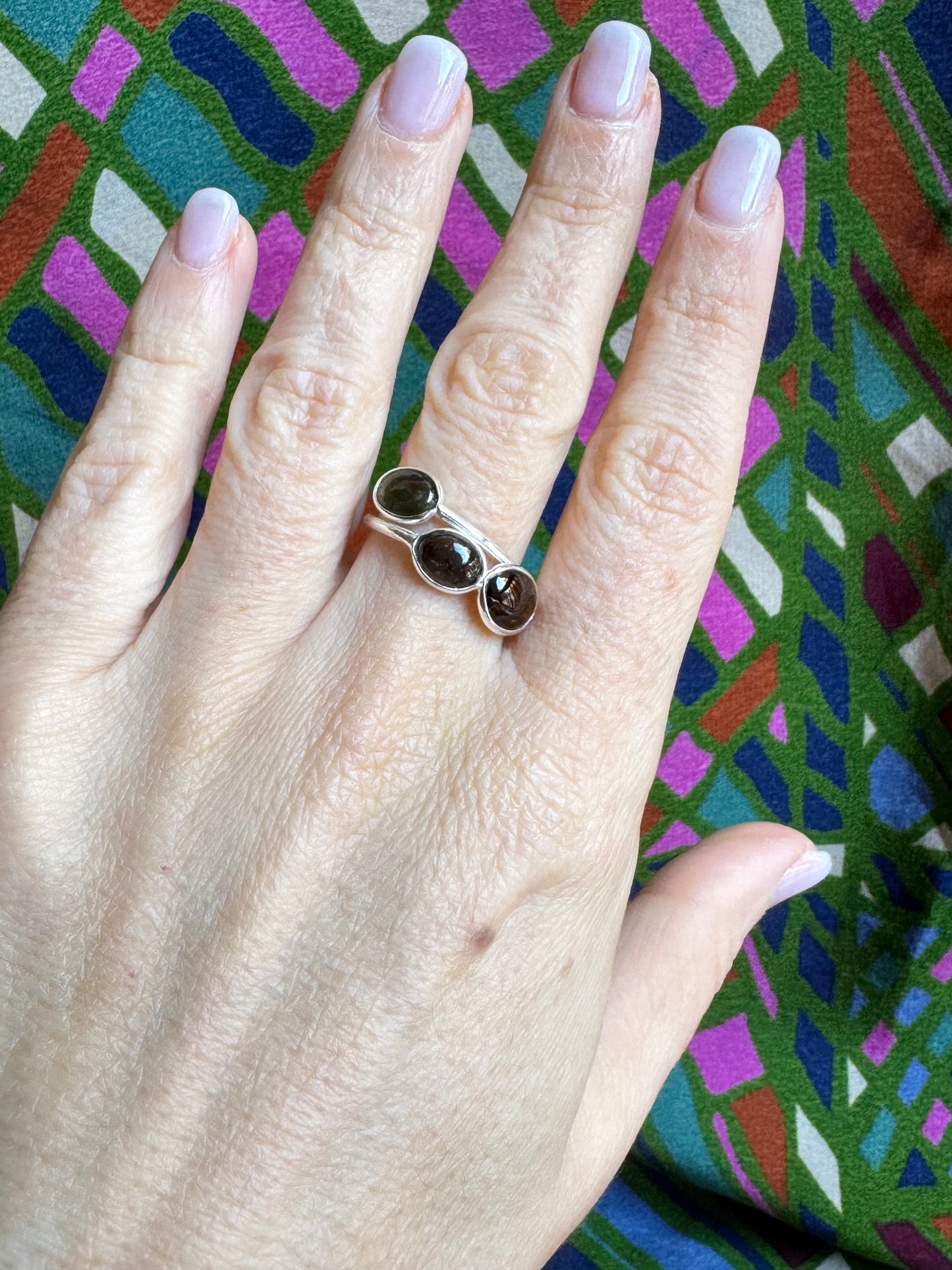 925 Silberring Turmalin größenverstellbar - TA2