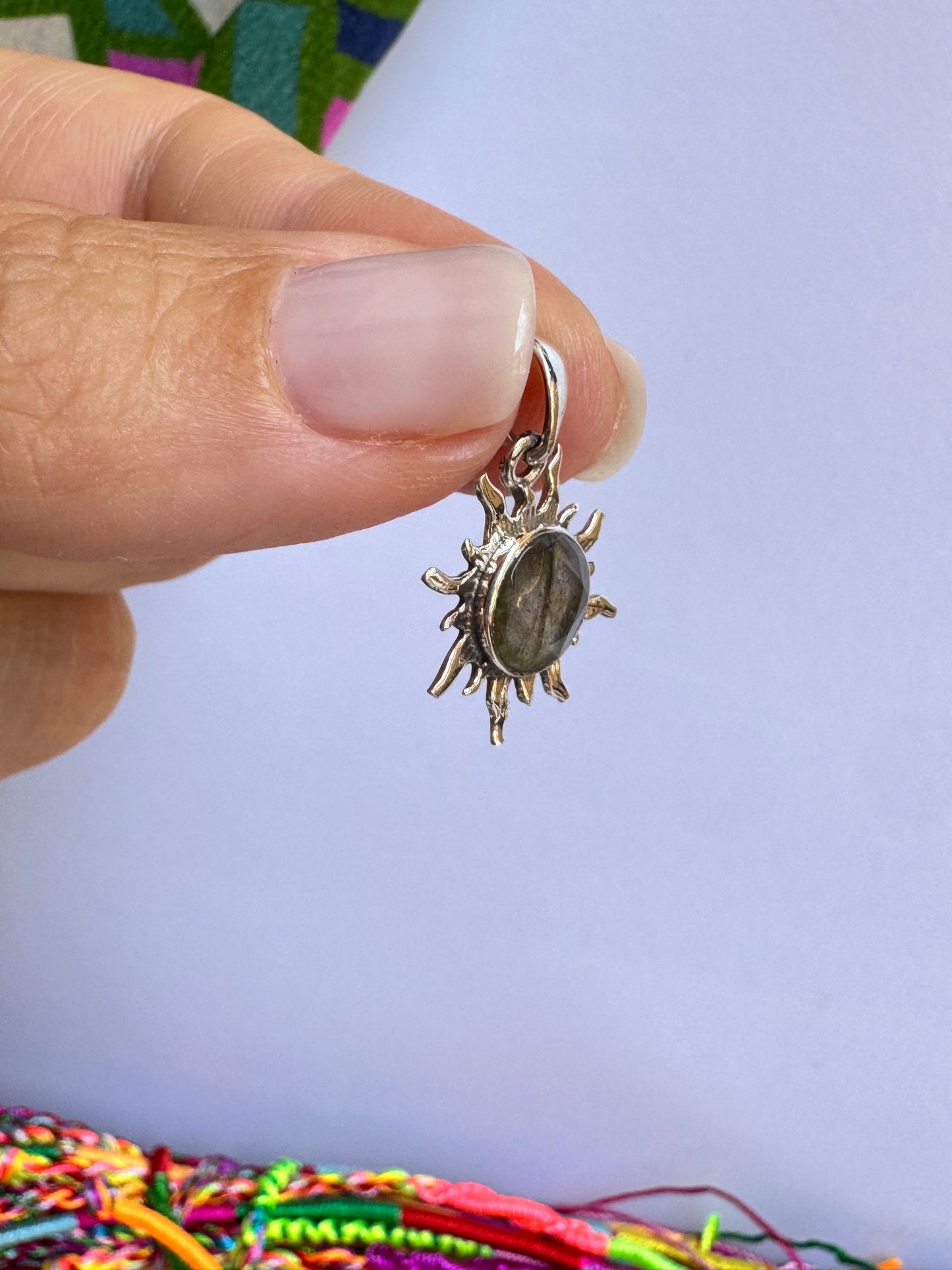 Ciondolo pendente argento 925 labradorite 34K