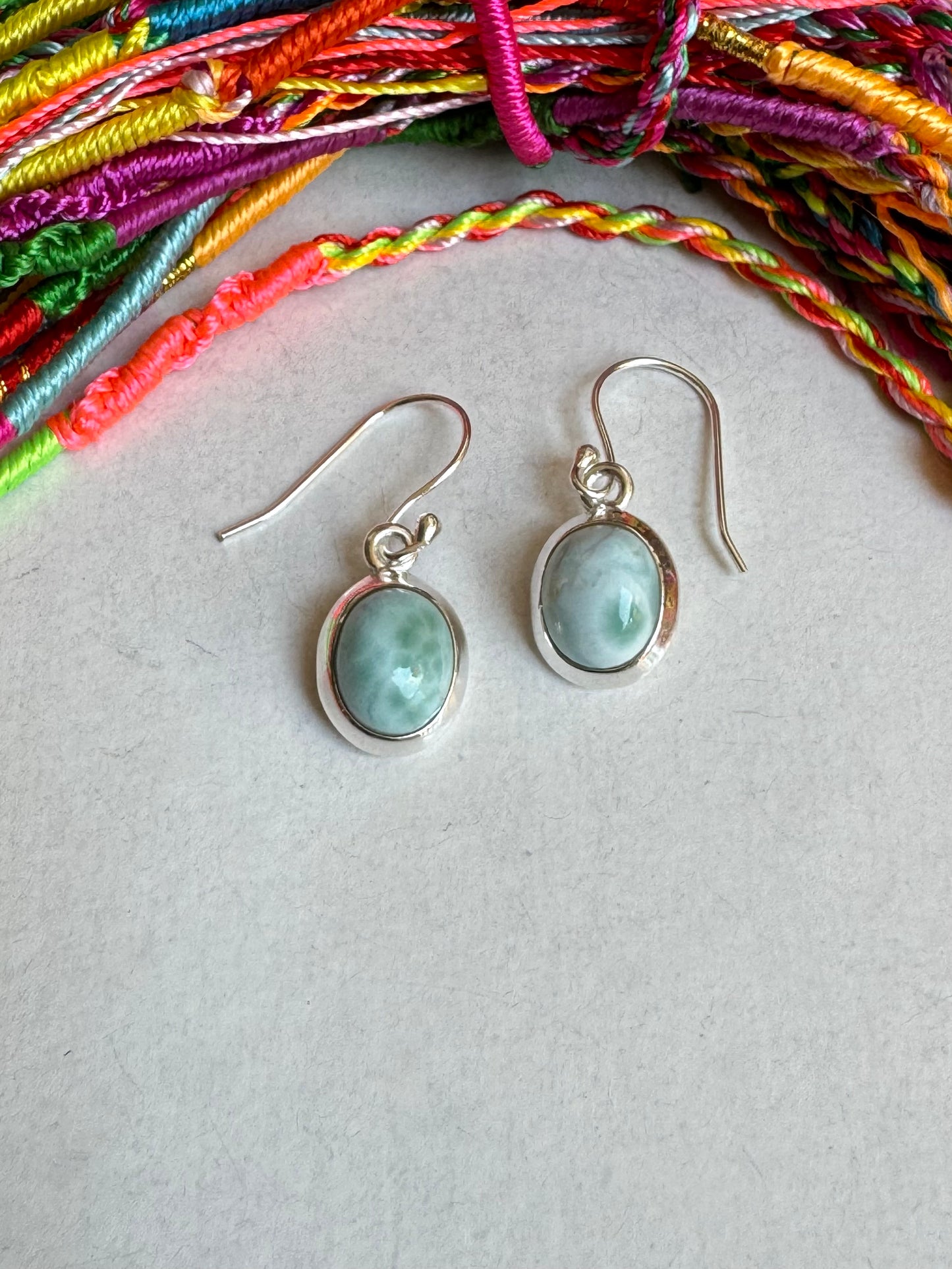 925 larimar silver earrings