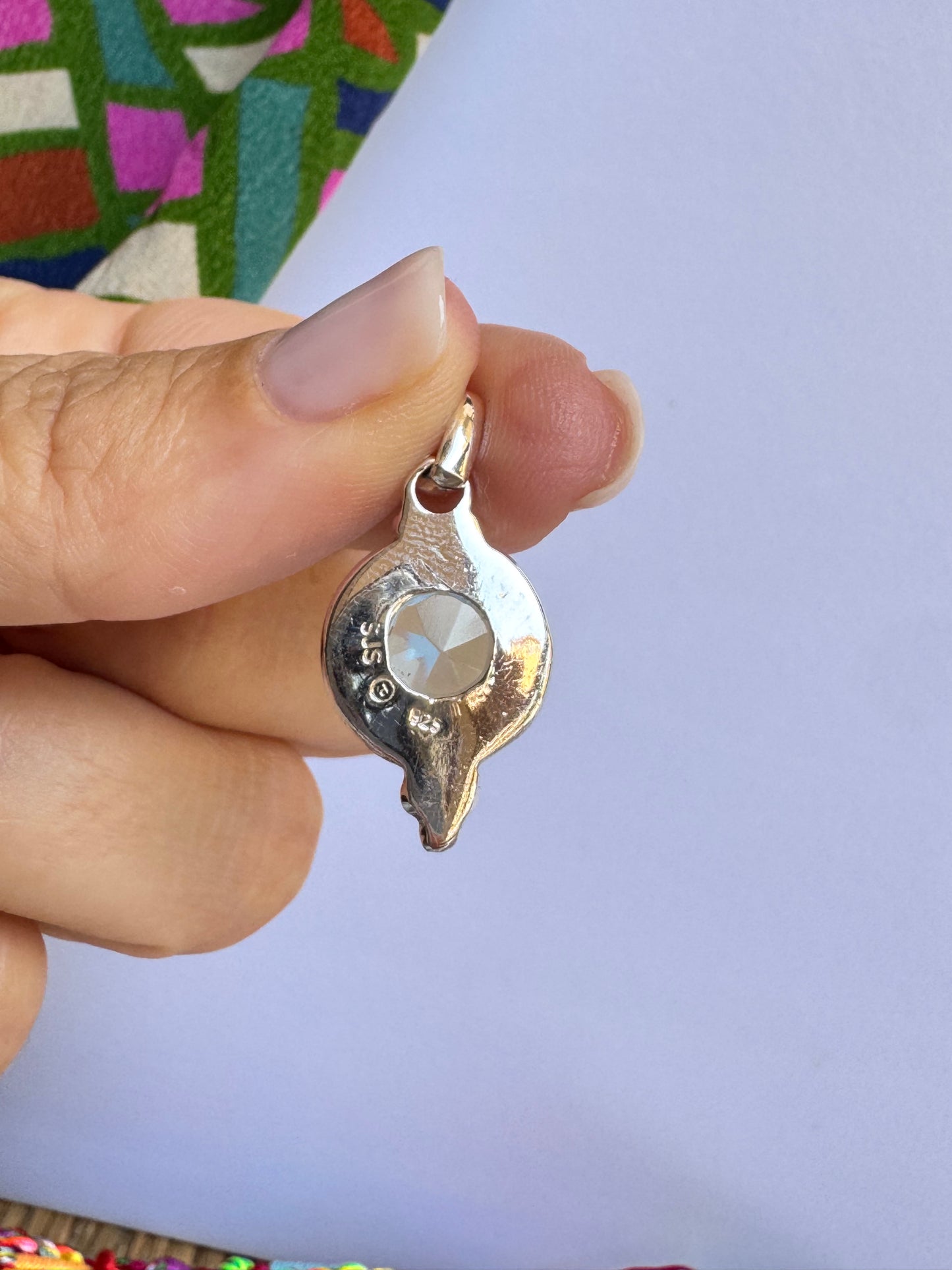 Ciondolo pendente argento 925 acquamarina 52K