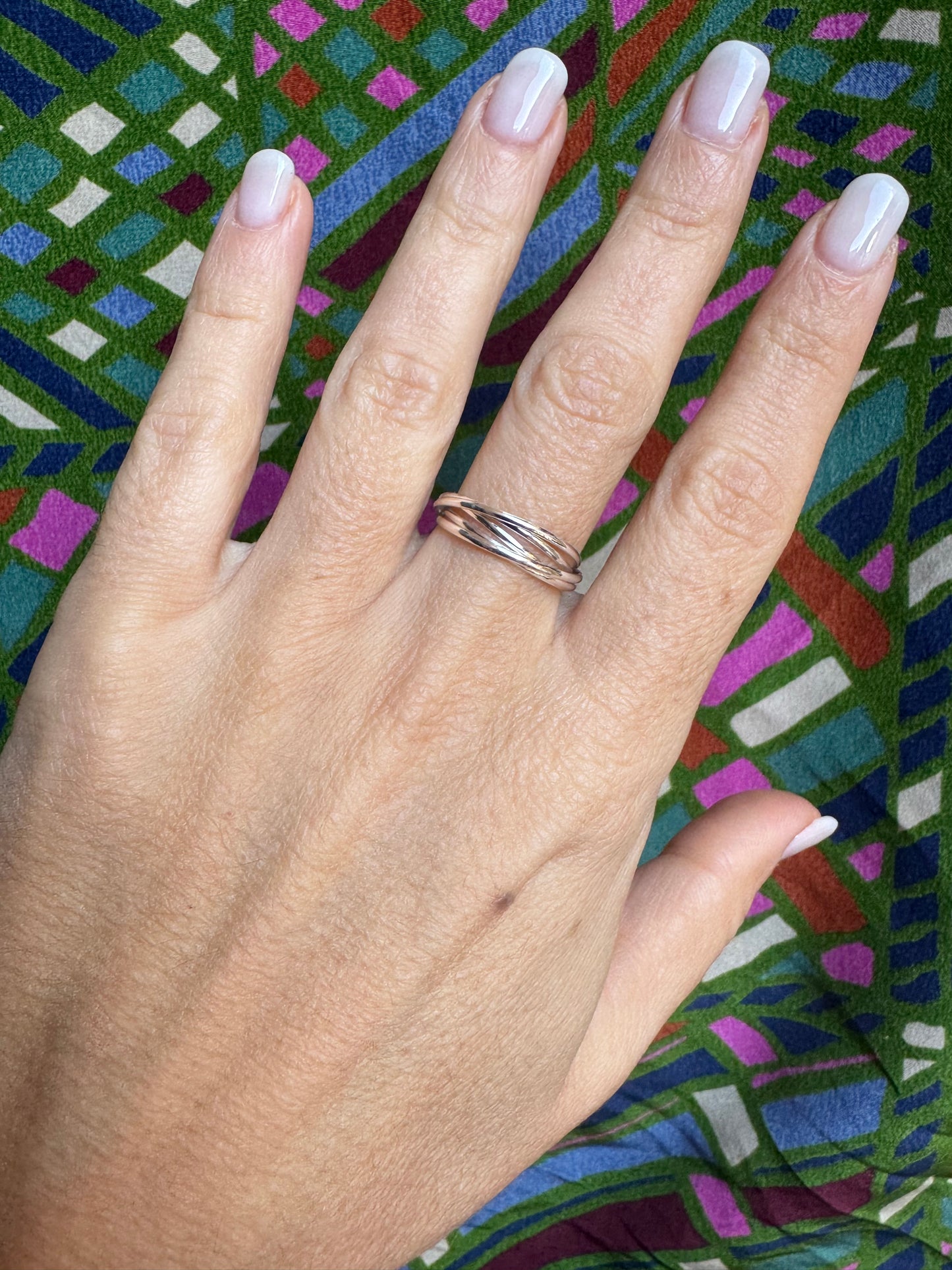 5-Draht-Ring aus 925er Silber, Größe 13/14 – Z50