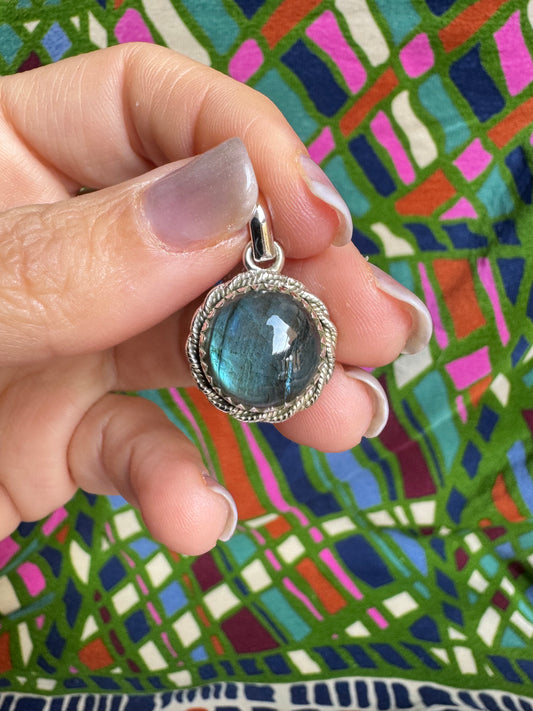 Ciondolo argento 925 labradorite 4L