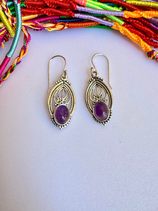 925 silver amethyst earrings R23