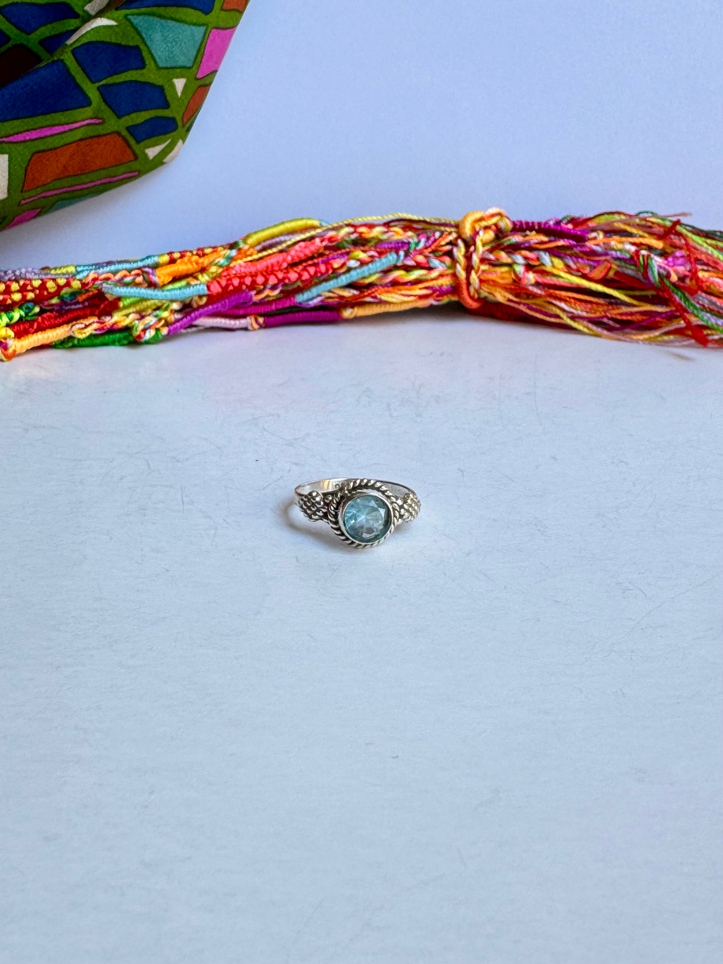 Anello argento 925 acquamarina misura 14 - 6LO