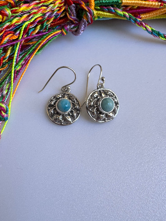925 silver larimar earrings R33